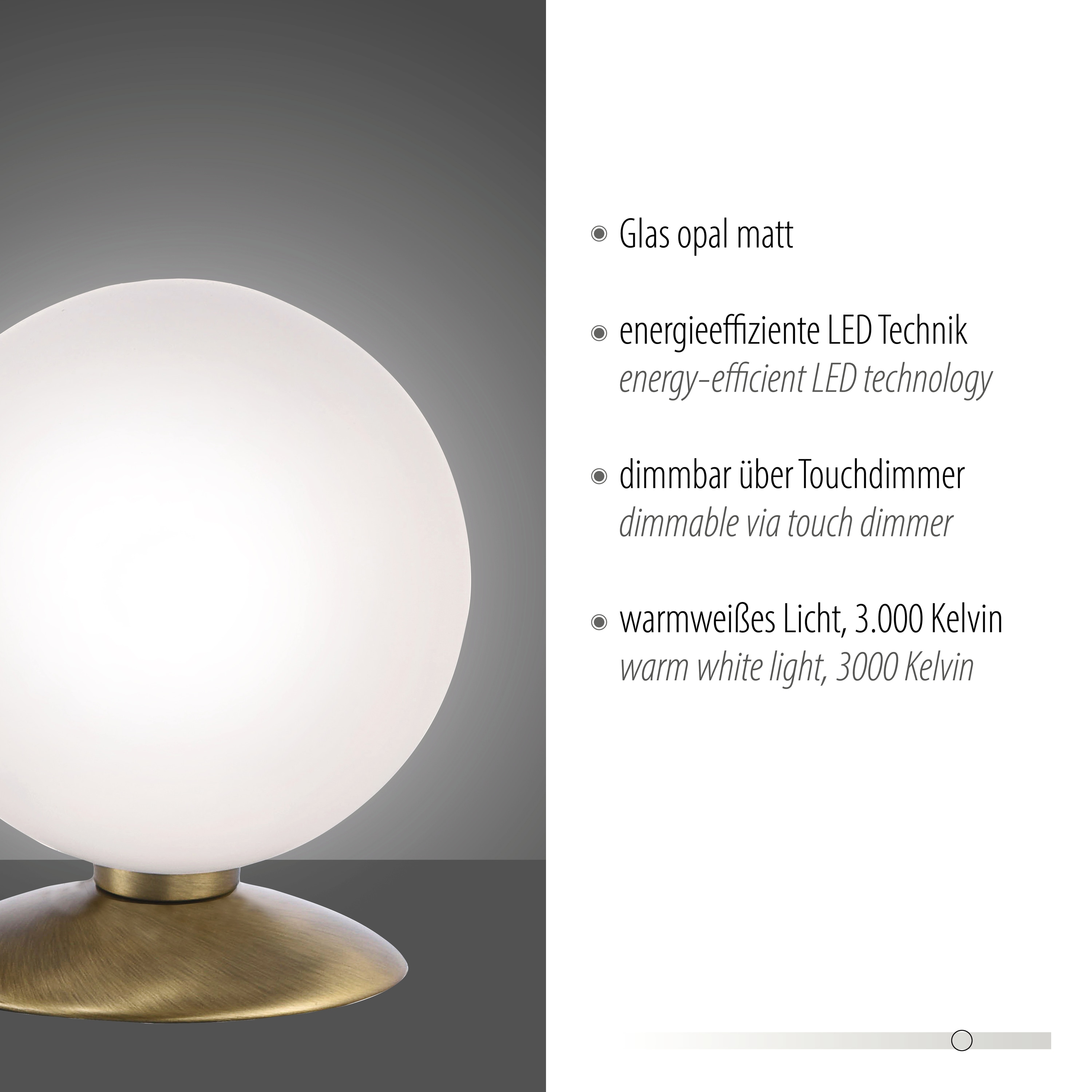 PAUL NEUHAUS LED-Tischleuchte 4013-11 altmessing, G9, 2,6 W, 265 lm, 3000 K