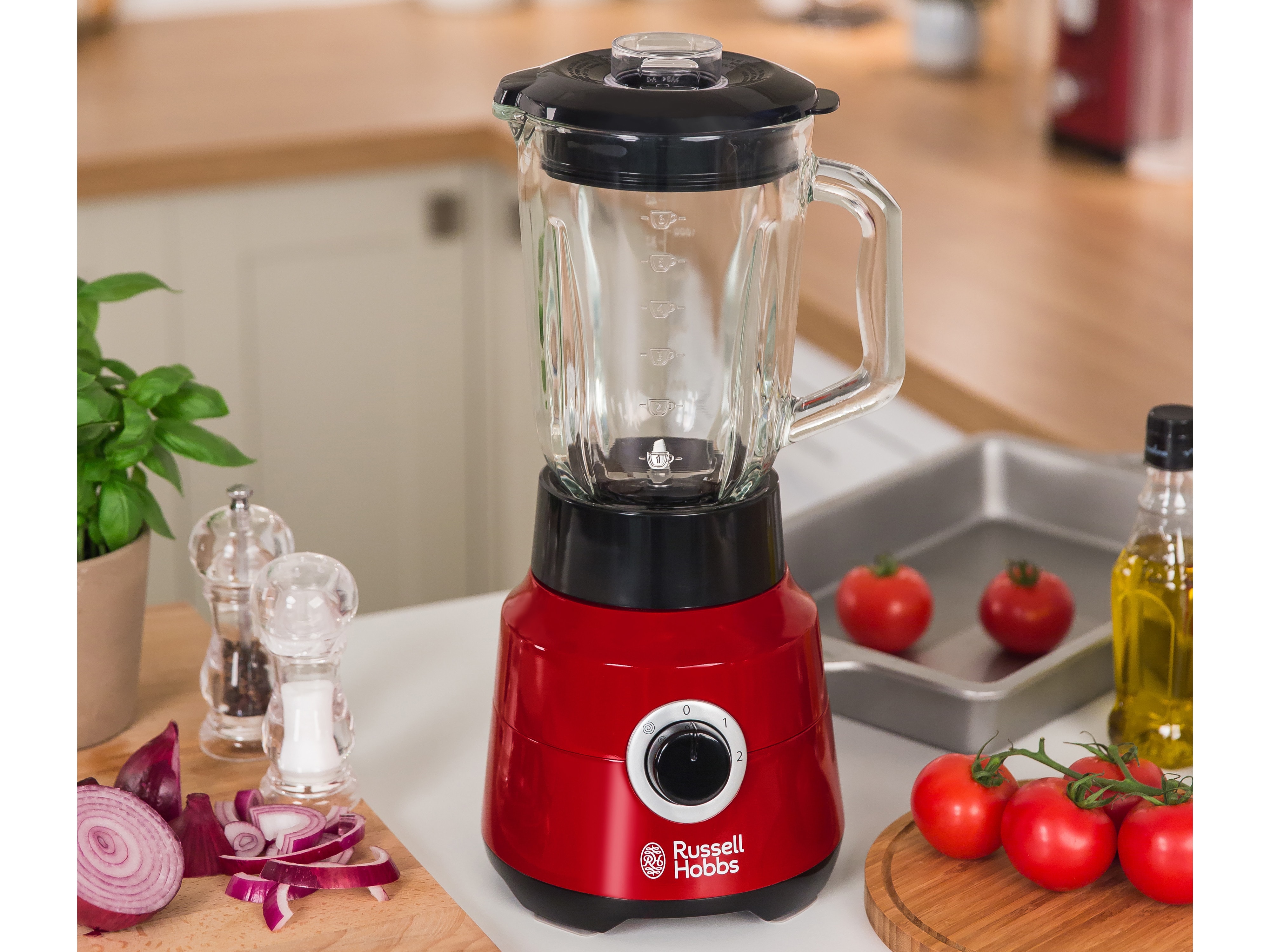 RUSSELL HOBBS Standmixer Desire, 24720-56, 1,5 L, schwarz/rot, 650W