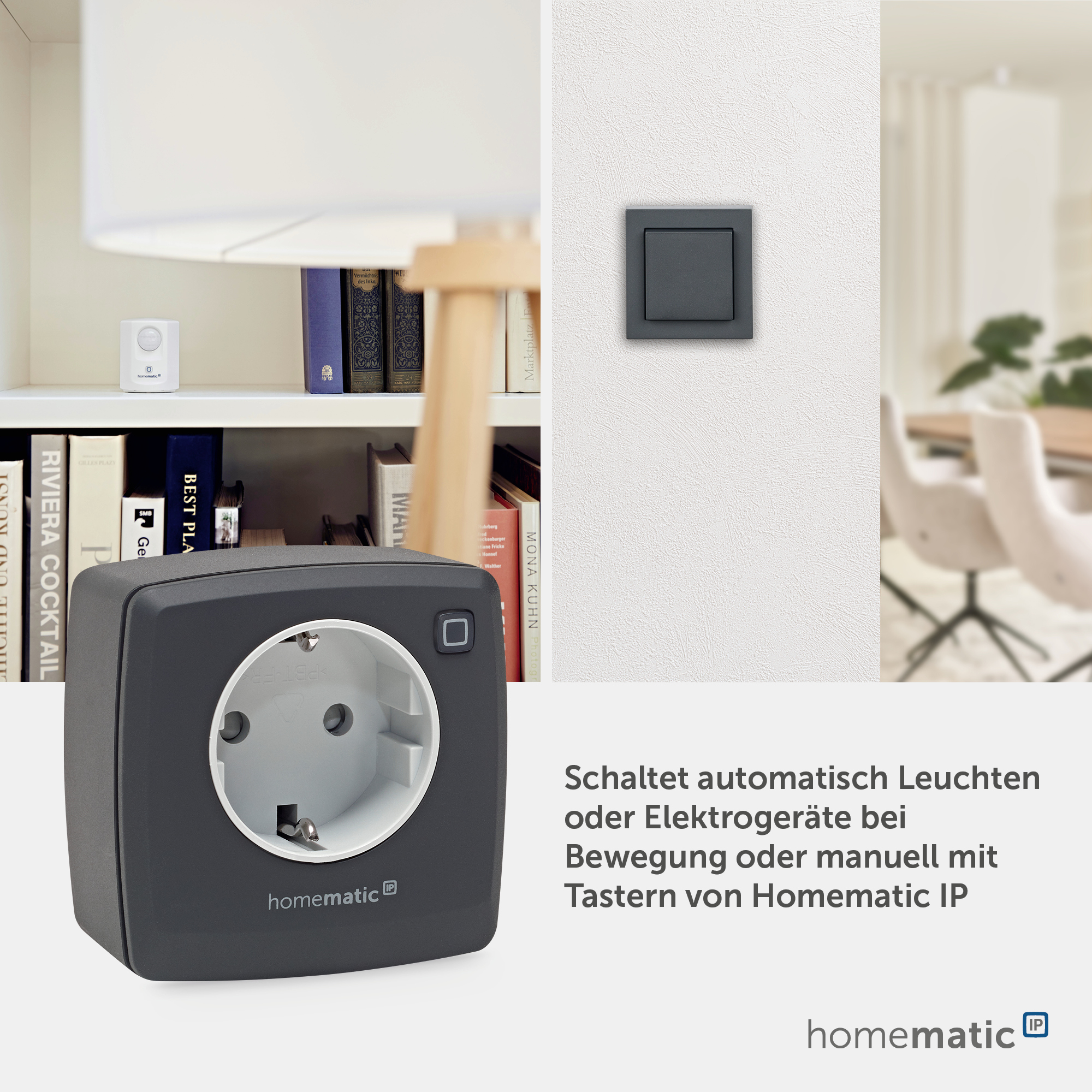 HOMEMATIC IP 161613A0, Schaltsteckdose anthrazit
