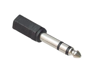 S-IMPULS Klinkenadapter, Stecker 6,3 mm stereo, Kupplung 3,5 mm mono, schwarz