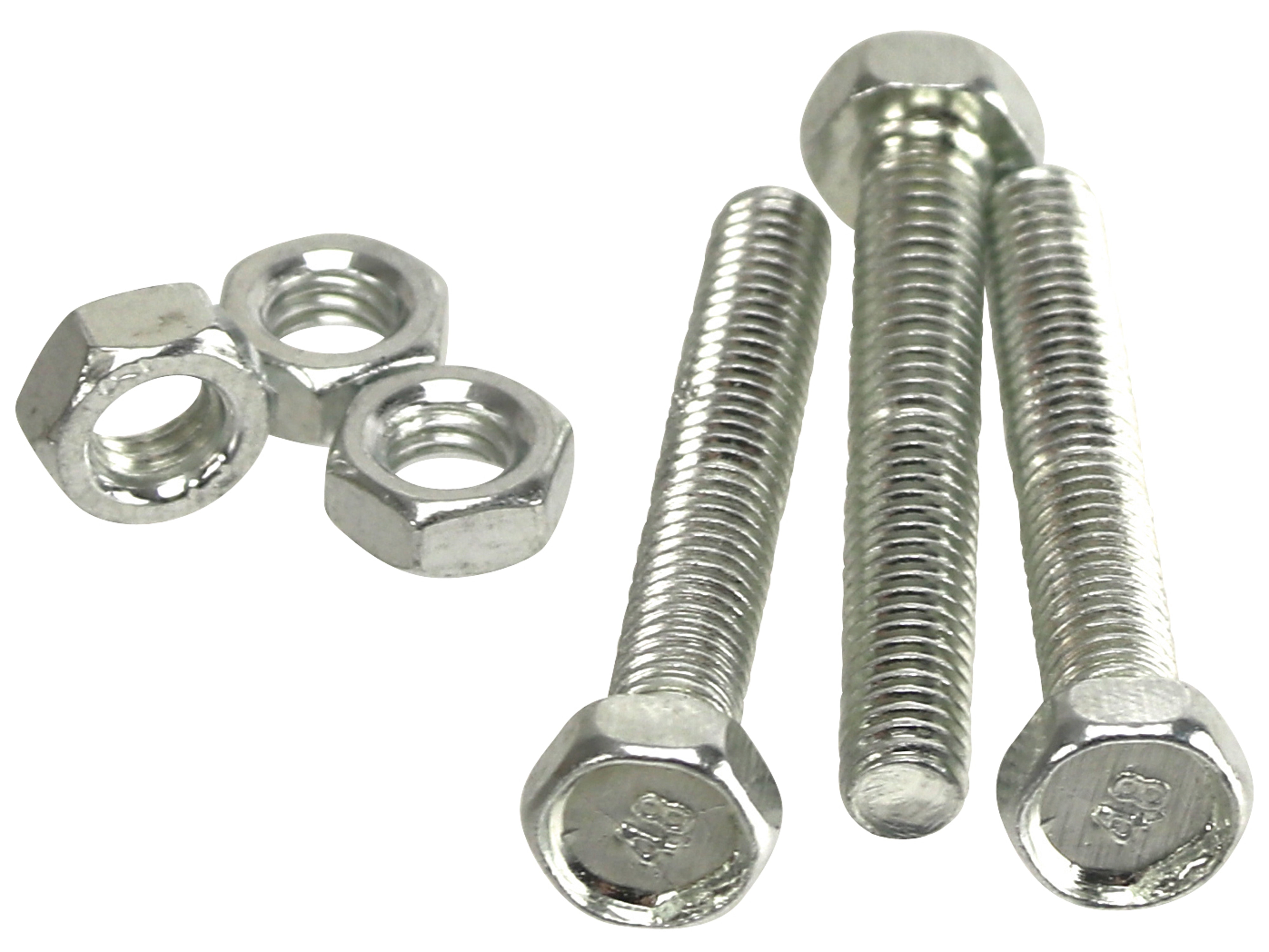 MASTERPROOF Gewindeschrauben M6x40 mit Muttern, 3 Stück