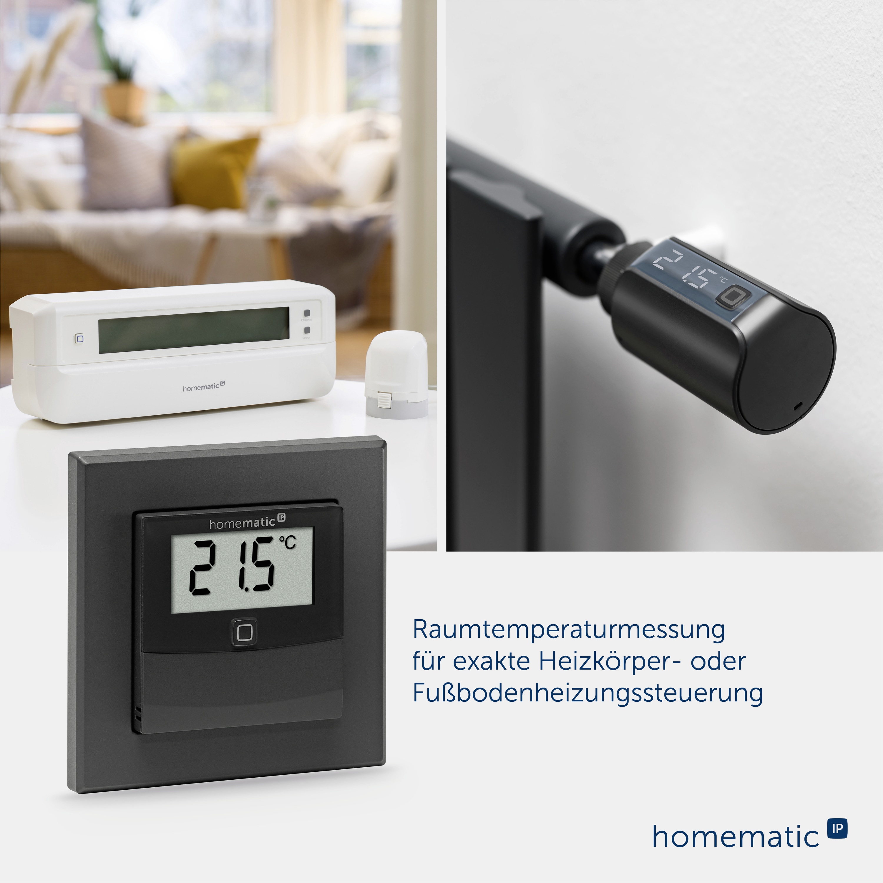 HOMEMATIC IP Temperatur und Luftfeuchtigkeitssensor mit Display-innen