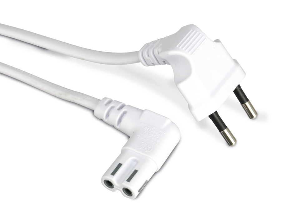 GOOBAY Euro-Netzkabel, weiß, 2 m