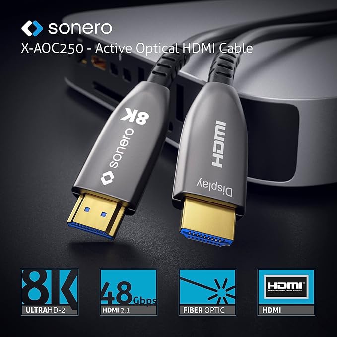 SONERO Aktives HDMI Kabel X-AOC250-150, AOC Extender Kabel 8K, 15m SONERO Aktives HDMI Kabel X-AOC250-150, AOC Extender Kabel 8K, 15m