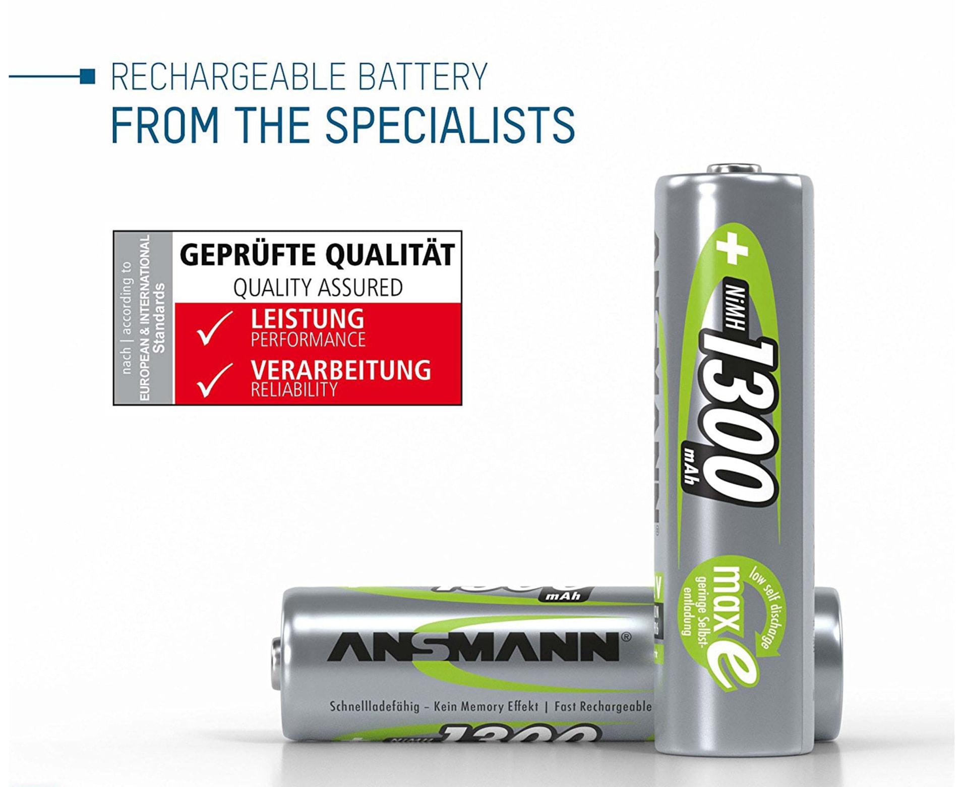 ANSMANN NiMH-Mignon-Akku maxE, 1300mAh, 4 Stück