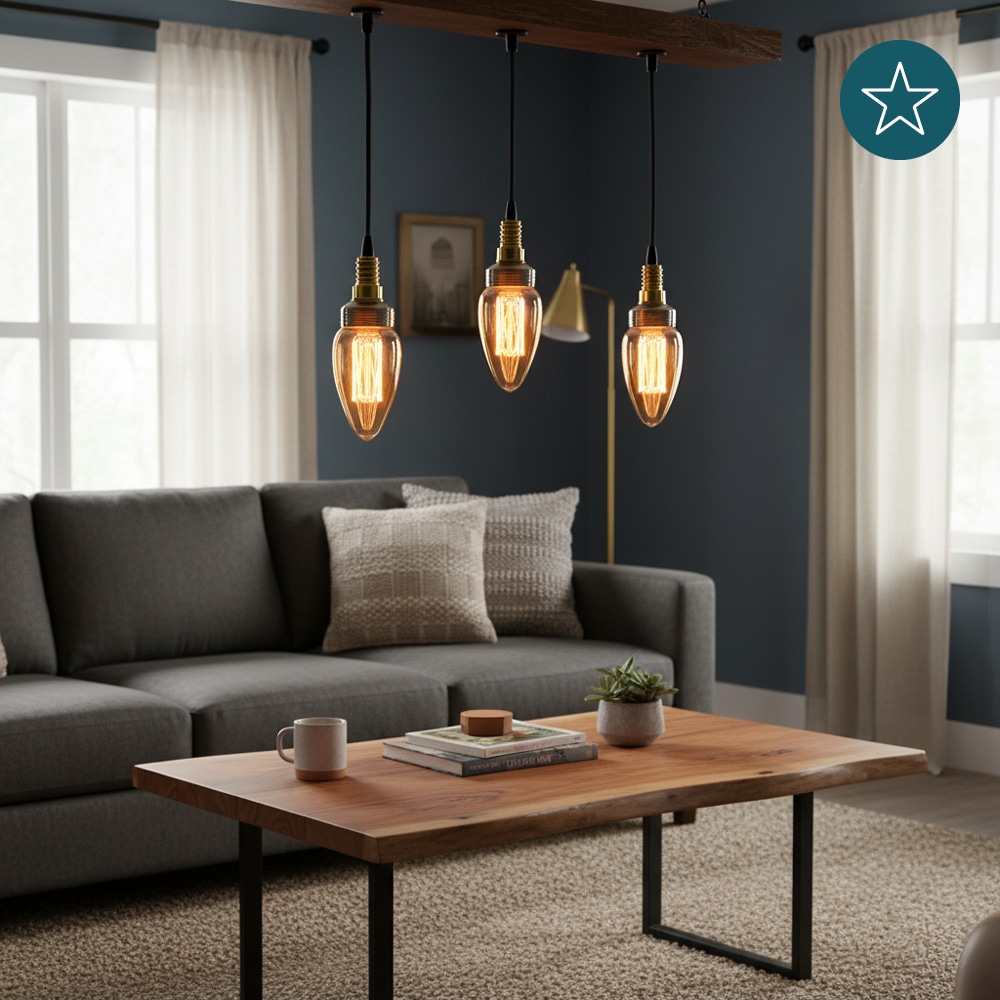 LUXULA LED-Filament-Lampe,, Vintage Kerze, E14, 2,3W, 65lm, 1800K