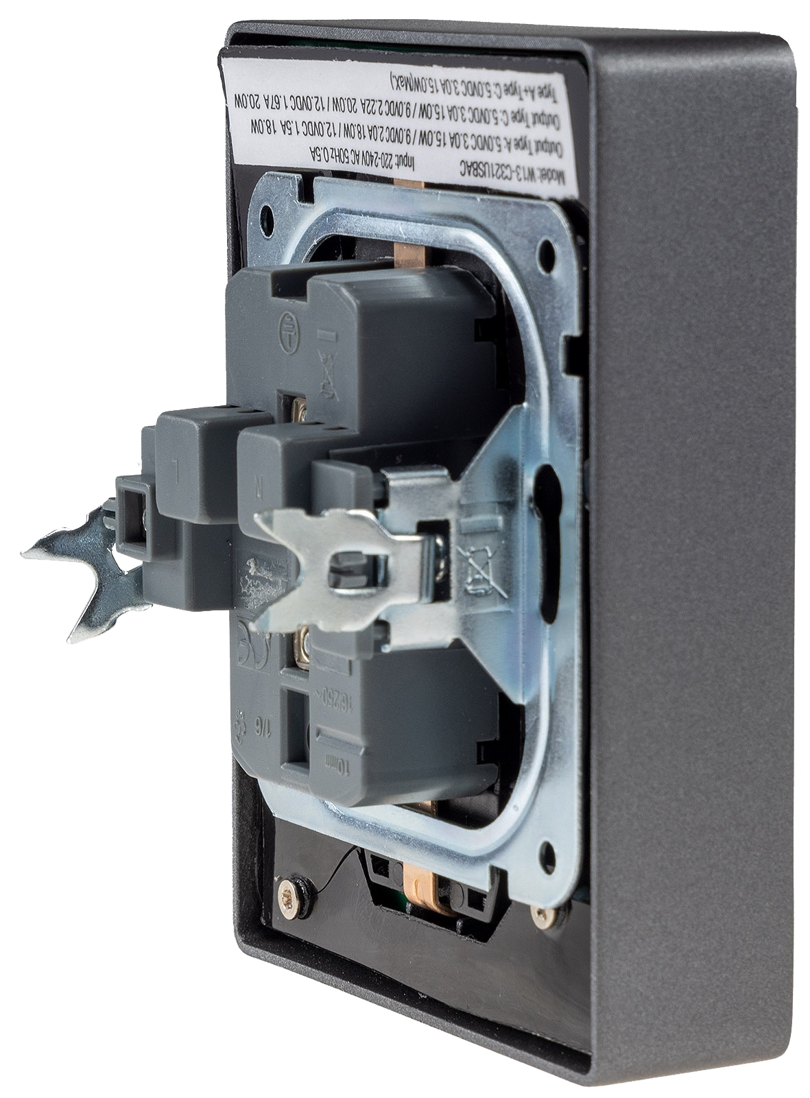 MILOS Schutzkontakt-Steckdose 23719, 2-fach, 2in1, USB-A+C/PD, 16A/250V, anthrazit MILOS Schutzkontakt-Steckdose 23719, 2-fach, 2in1, USB-A+C/PD, 16A/250V, anthrazit