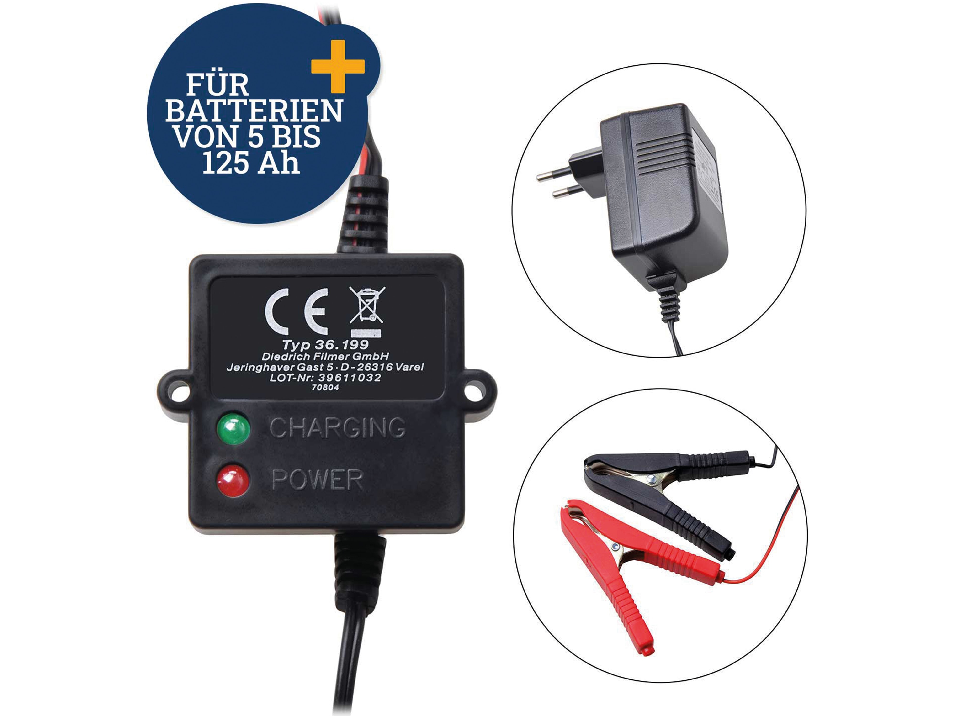 FILMER Batterielade- und Erhaltungsgerät 36199, 12 V, 5...125 Ah FILMER Batterielade- und Erhaltungsgerät 36199, 12 V, 5...125 Ah