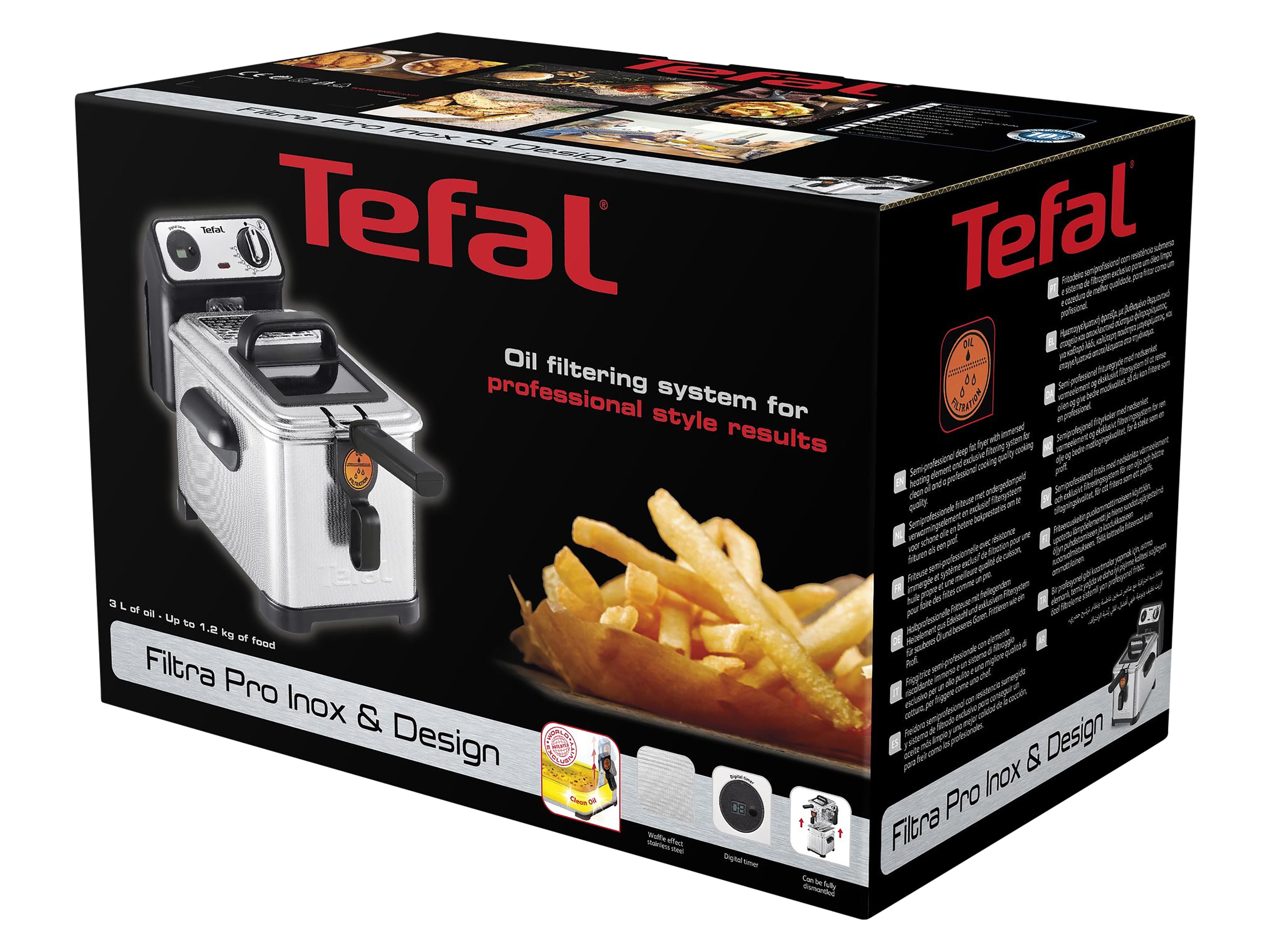 TEFAL Fritteuse Filtra Pro FR5111 Edelstahl, 3 L, 2400W