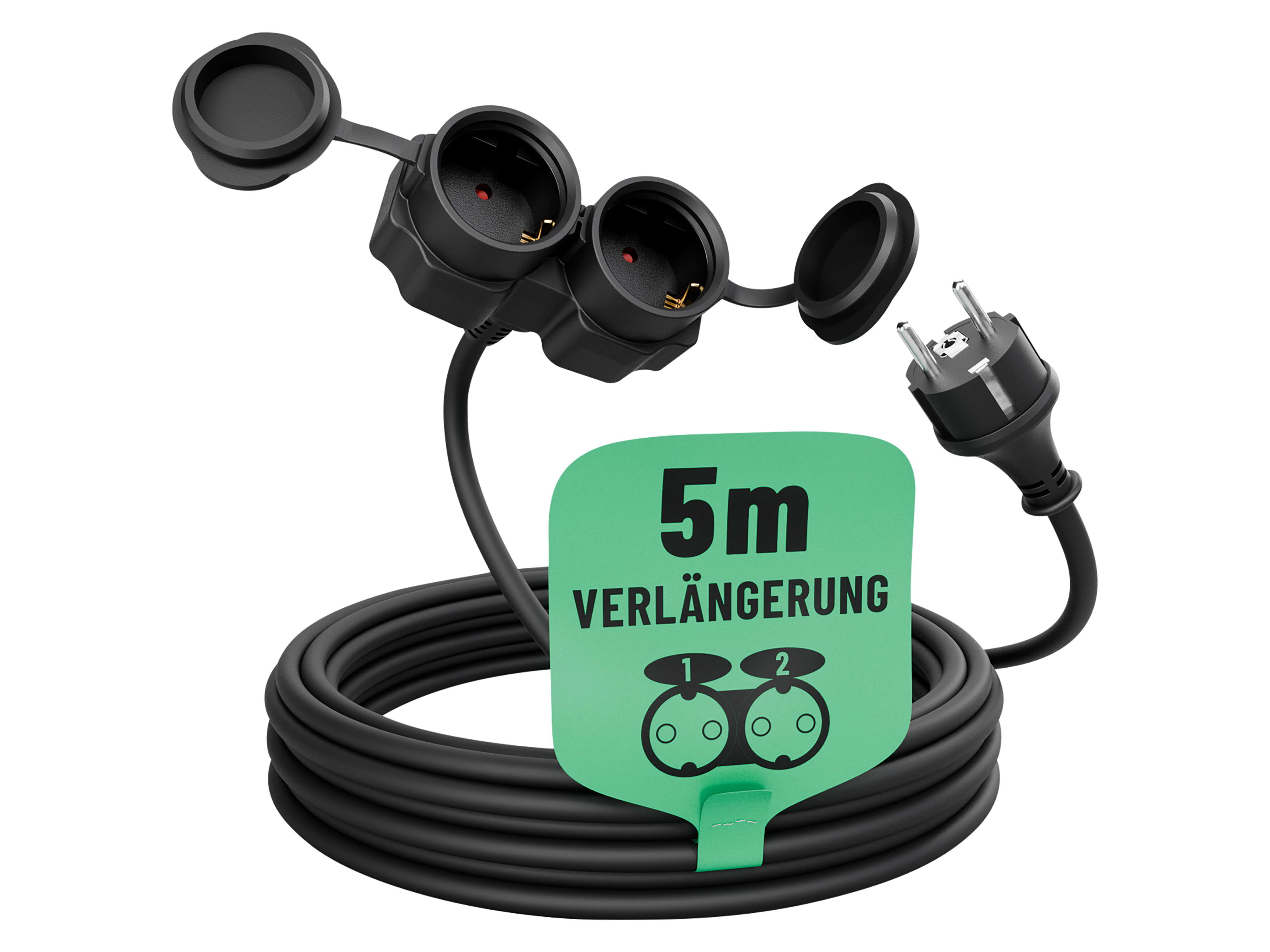ABSINA Verlängerungskabel 151230, 2-Fach, 5 m ABSINA Verlängerungskabel 151230, 2-Fach, 5 m