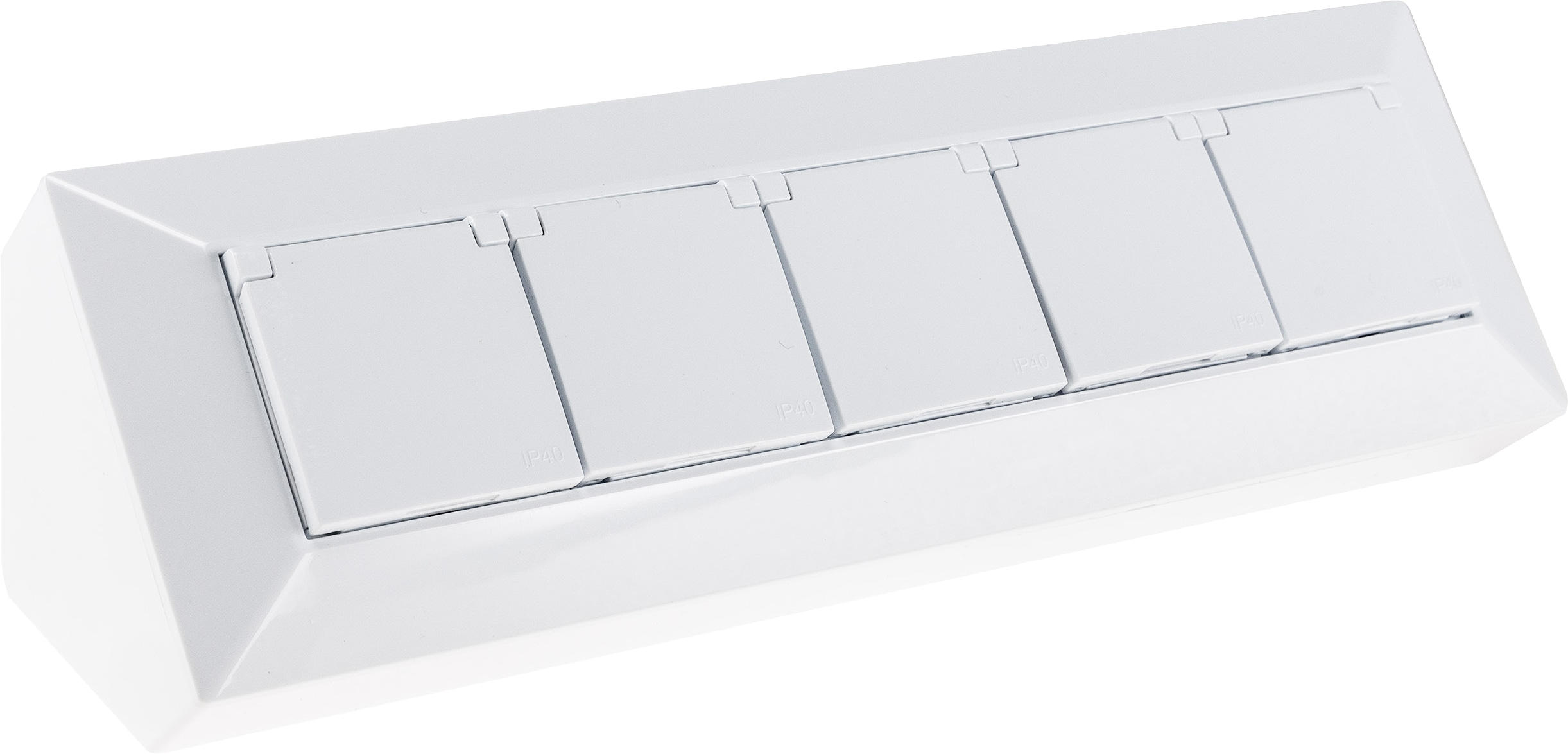 CHILITEC Steckdosenblock 23940, 5-fach, mit Schutzklappen, 250V/16A, weiß