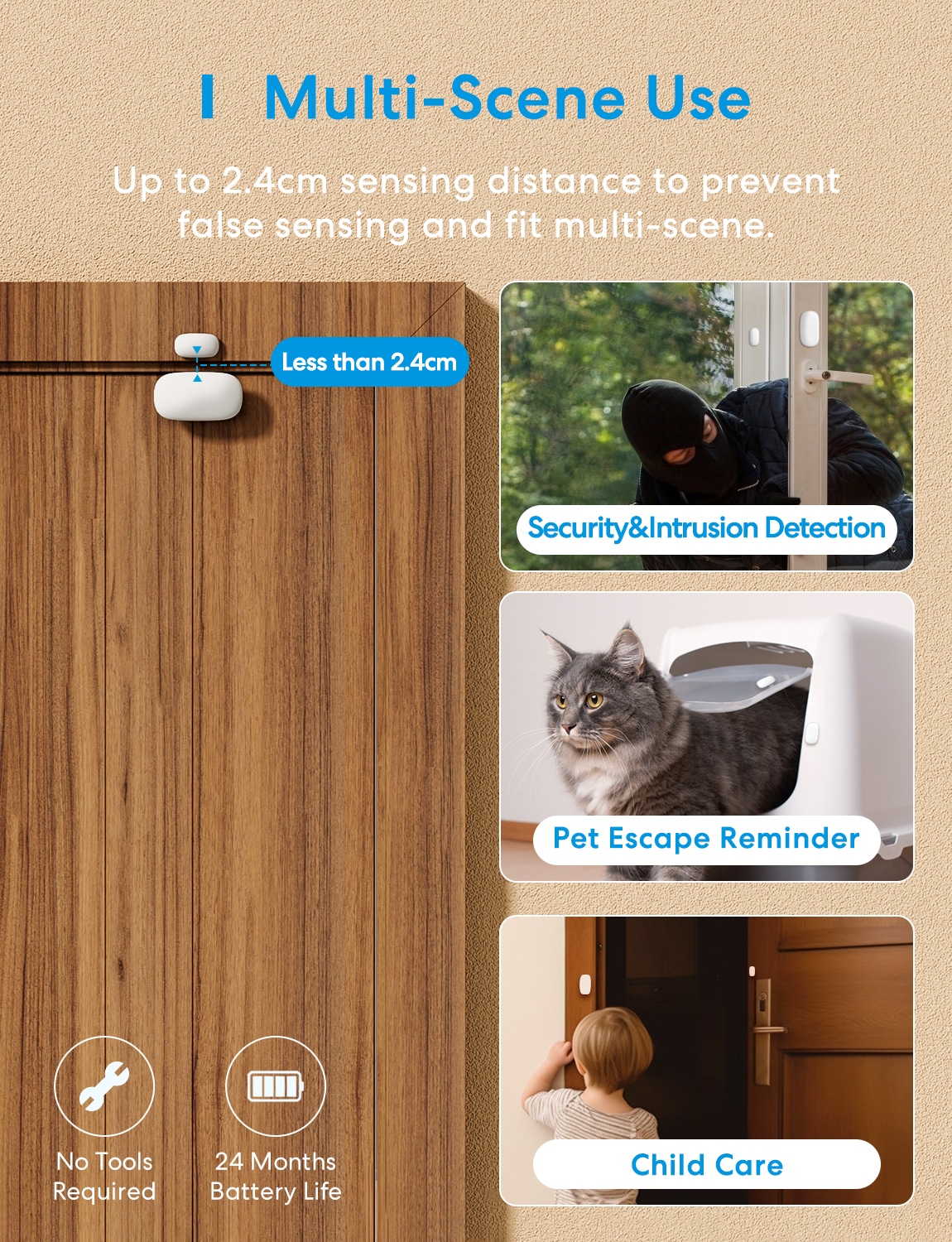 MEROSS Smart Wireless Tür-/Fenstersensor MS200HK-EU