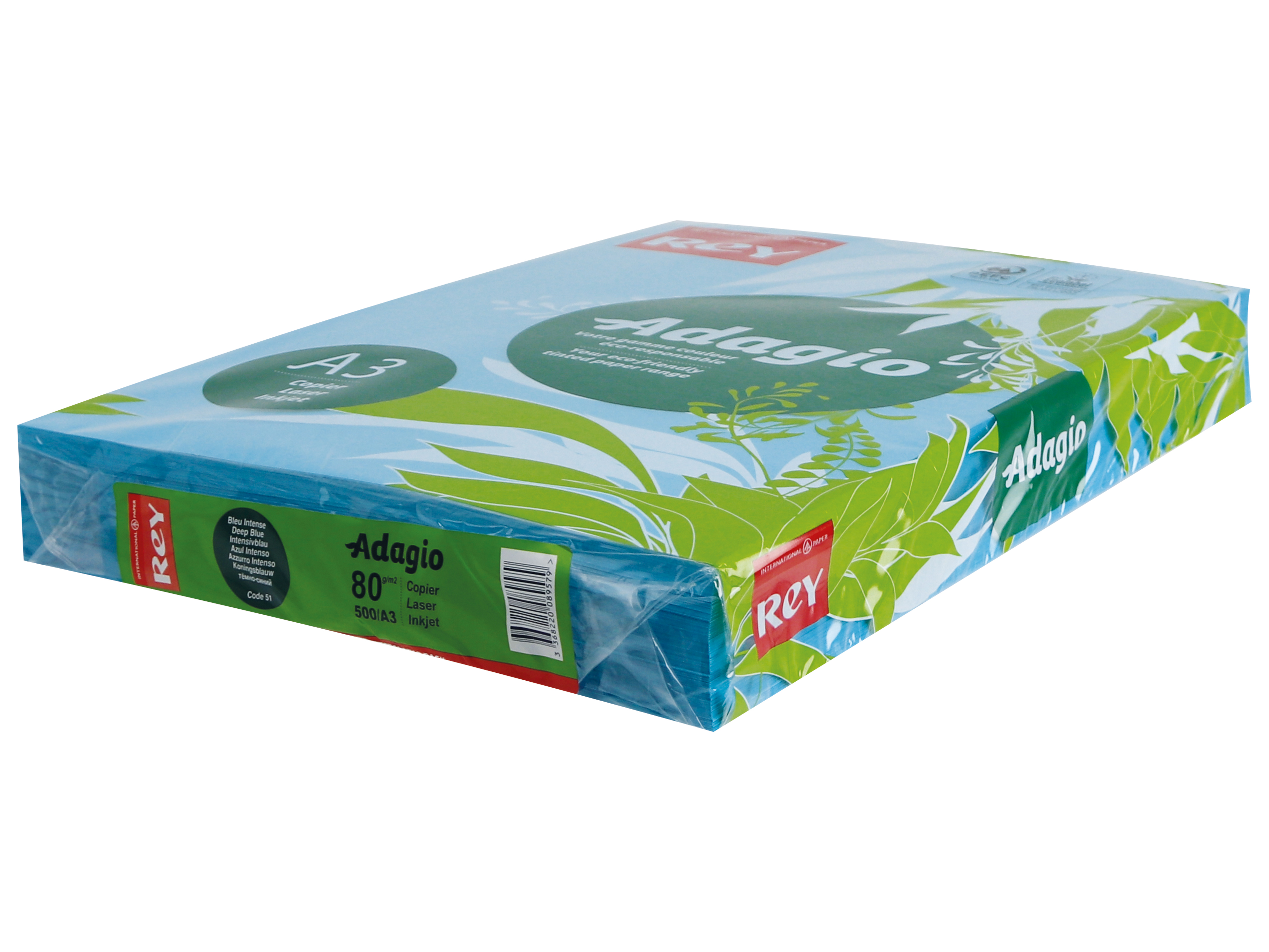 Kopierpapier REY/ADAGIO A3 80 g/m², 500 Blatt, Intensivblau