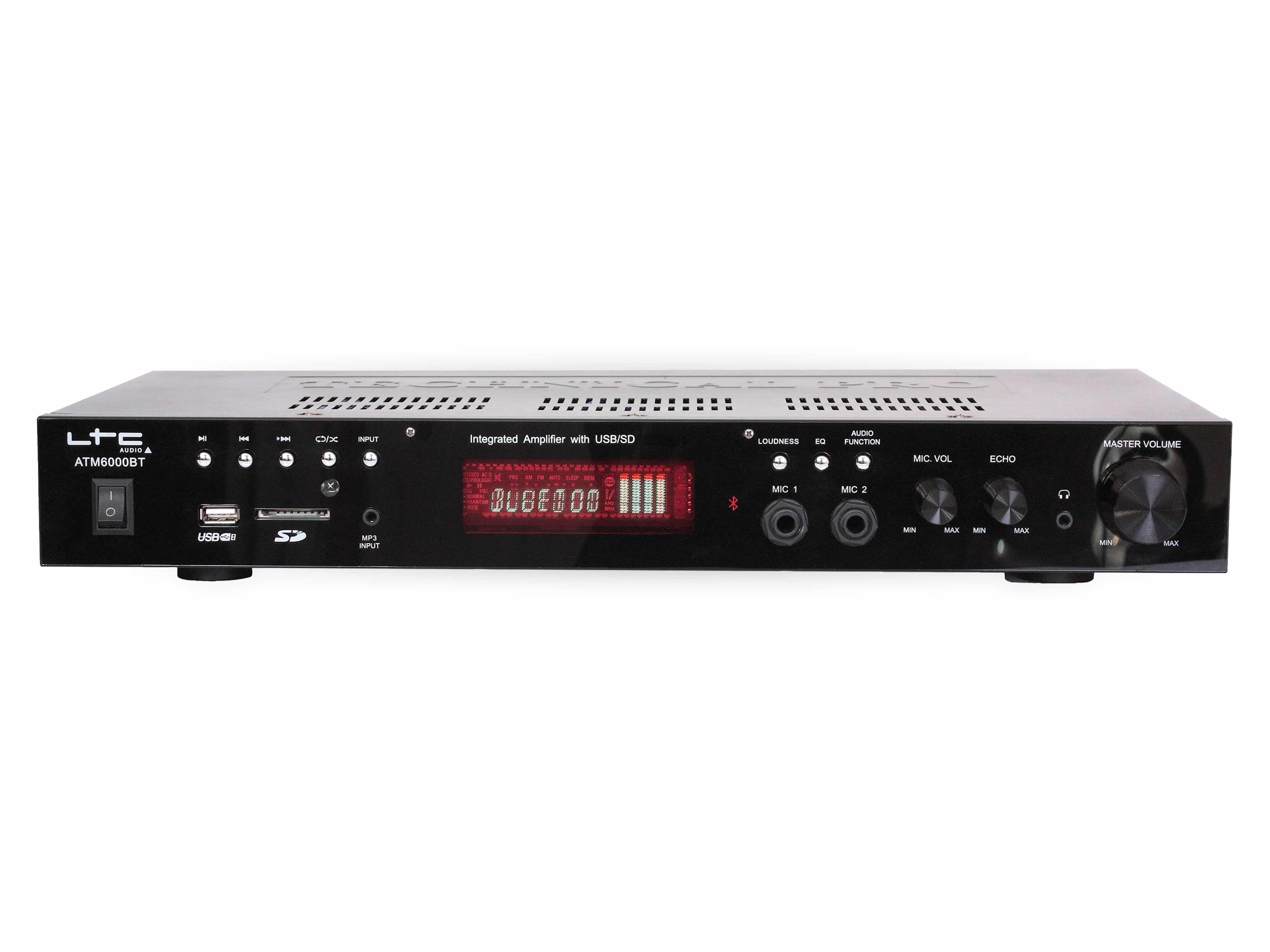 LTC Stereo-Verstärker ATM6000BT, 2x50 W, Bluetooth, Karaoke LTC Stereo-Verstärker ATM6000BT, 2x50 W, Bluetooth, Karaoke
