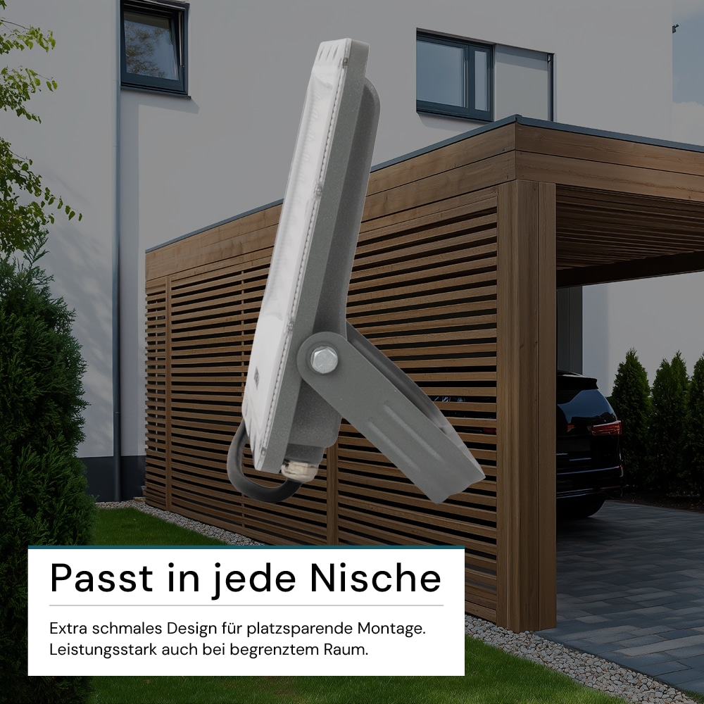 LUXULA LED-Fluter, EEK: E, 100W, 12000lm, 4000K, IP65, grau