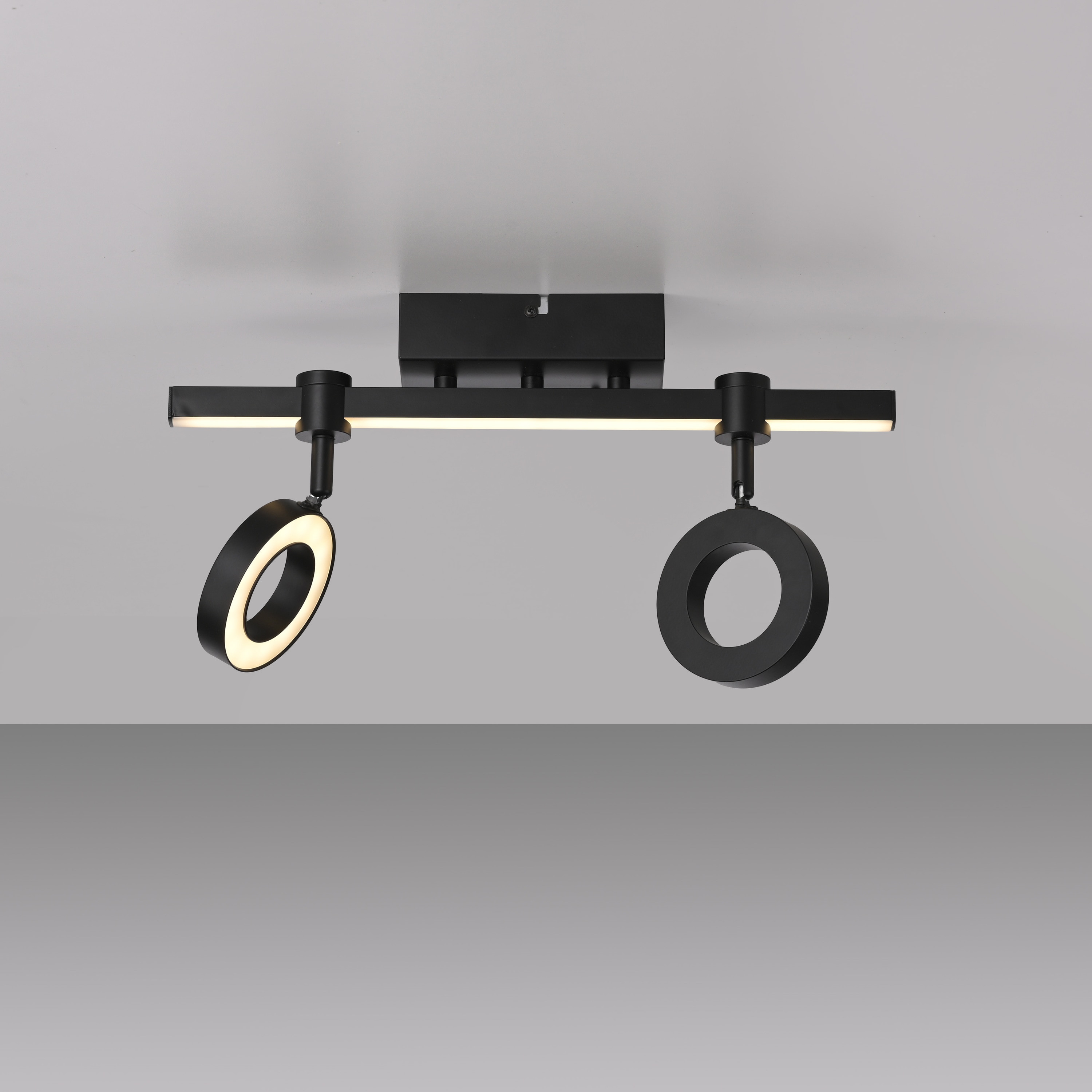 JUST LIGHT LED-Deckenleuchte 12075-18 schwarz, 10,5 W, 1300 lm, CCT, RGB, Smart Home