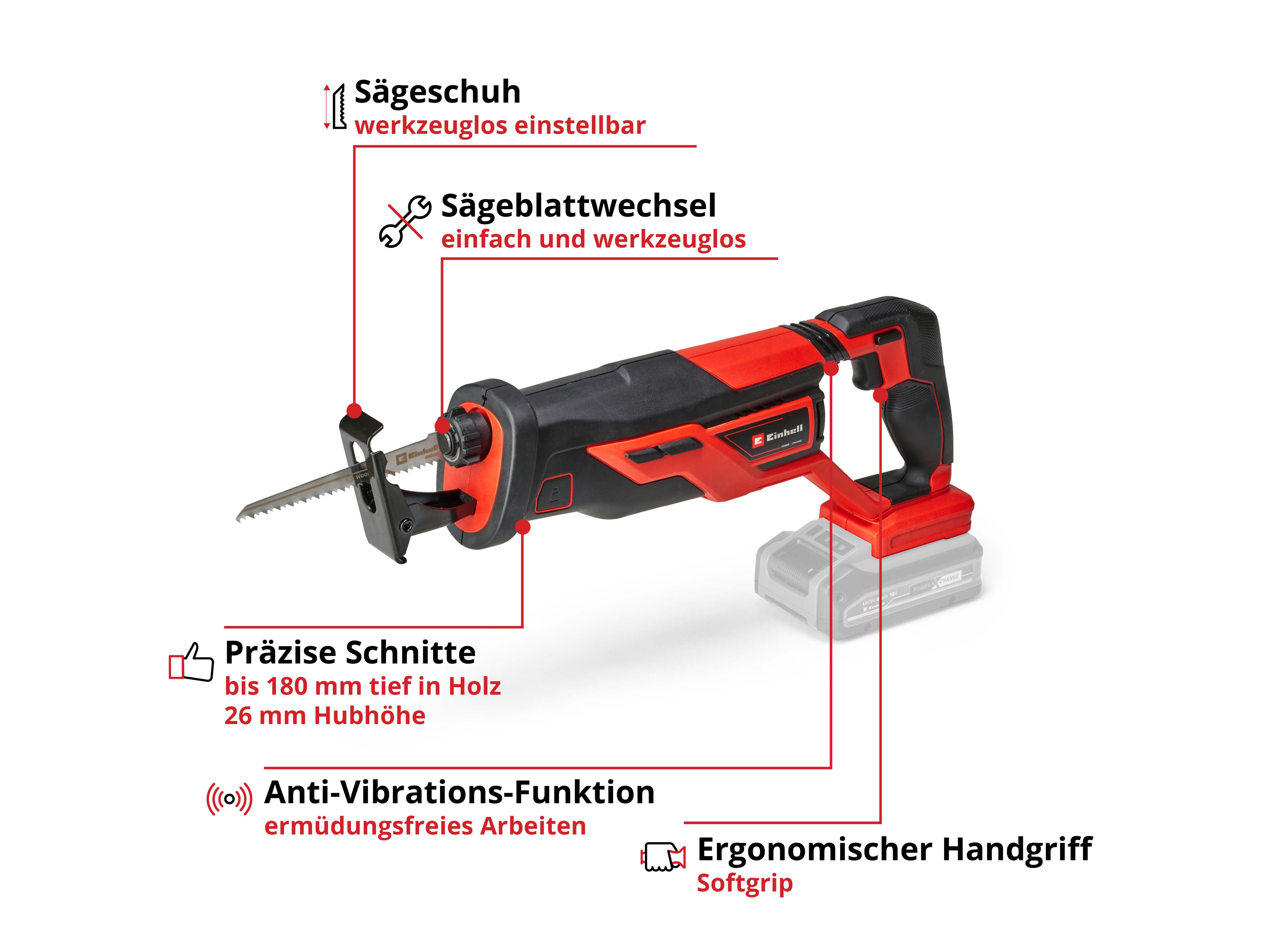 EINHELL Akku-Universalsäge TE-AP 18/26 Li, Solo
