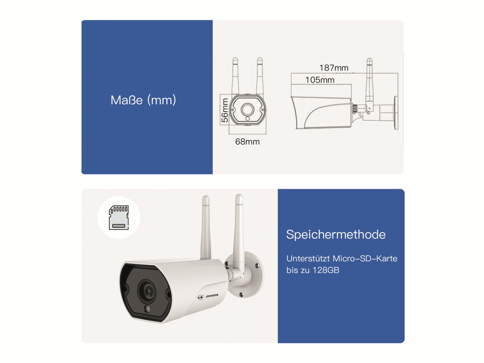 Jovision Überwachungskamera CloudSEE IP-B2W, Wlan, außen, FullHD