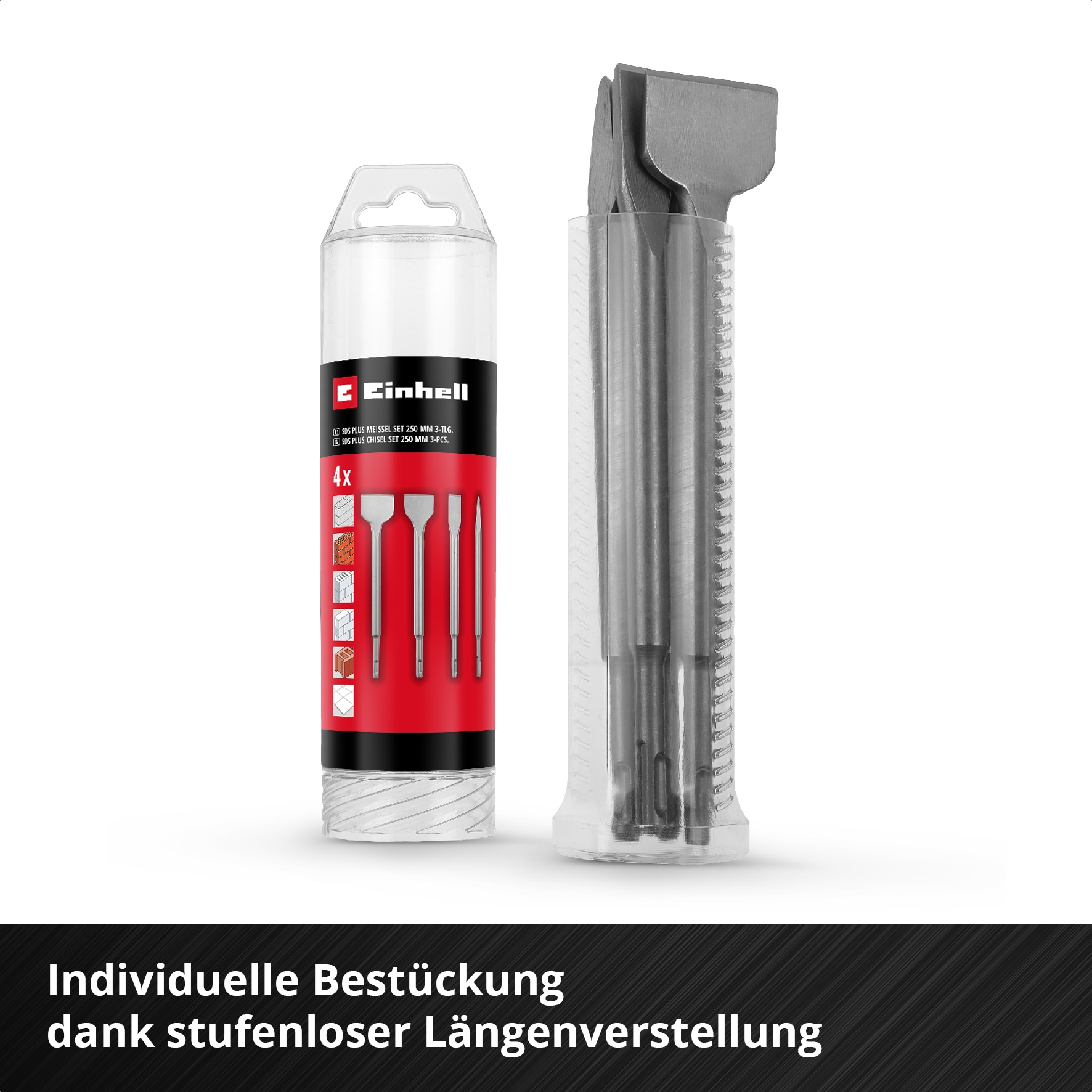 EINHELL SDS-Plus Meißel-Set 247205, 250 mm, 4-teilig EINHELL SDS-Plus Meißel-Set 247205, 250 mm, 4-teilig