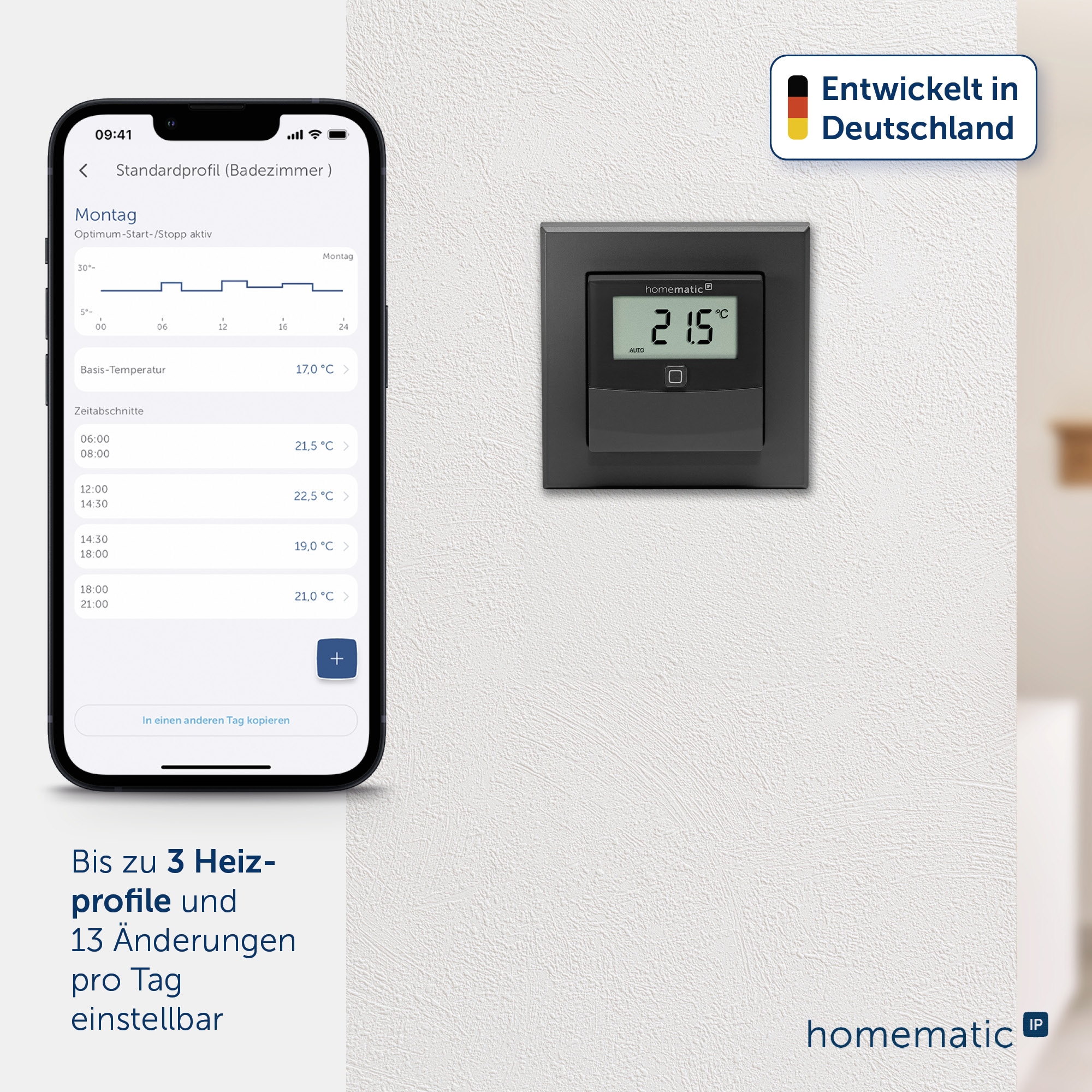 HOMEMATIC IP Temperatur und Luftfeuchtigkeitssensor mit Display-innen