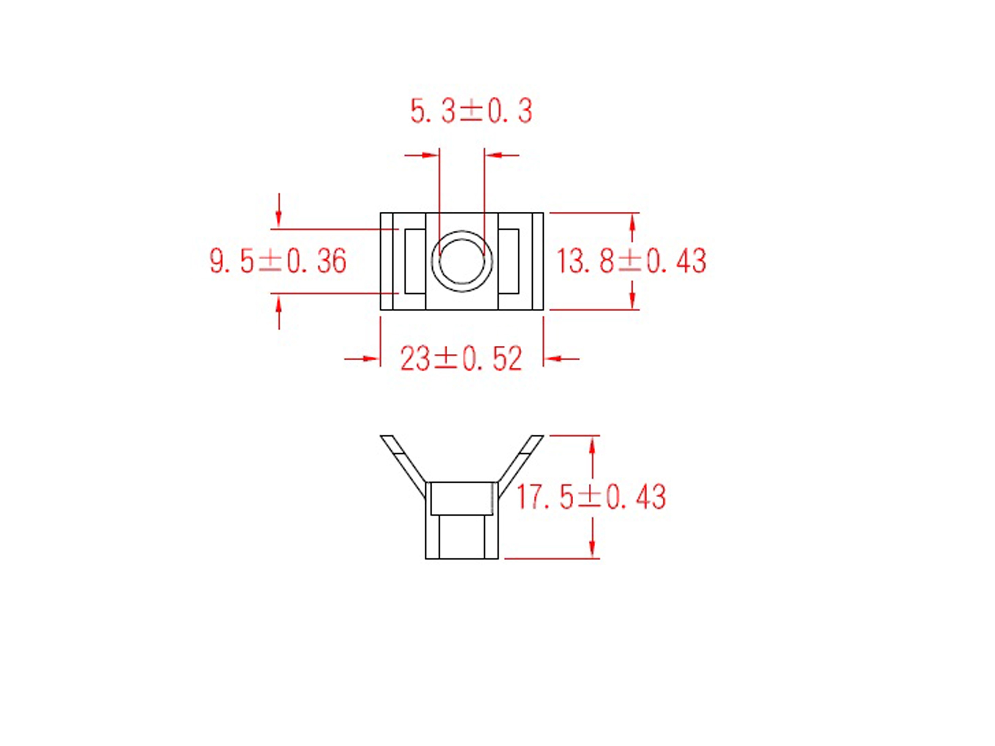 KSS Befestigungssockel schraubbar Polyamid 6.6, Natur, Befestigungsloch 5,3, L=23, B=13,8, 1 Stück