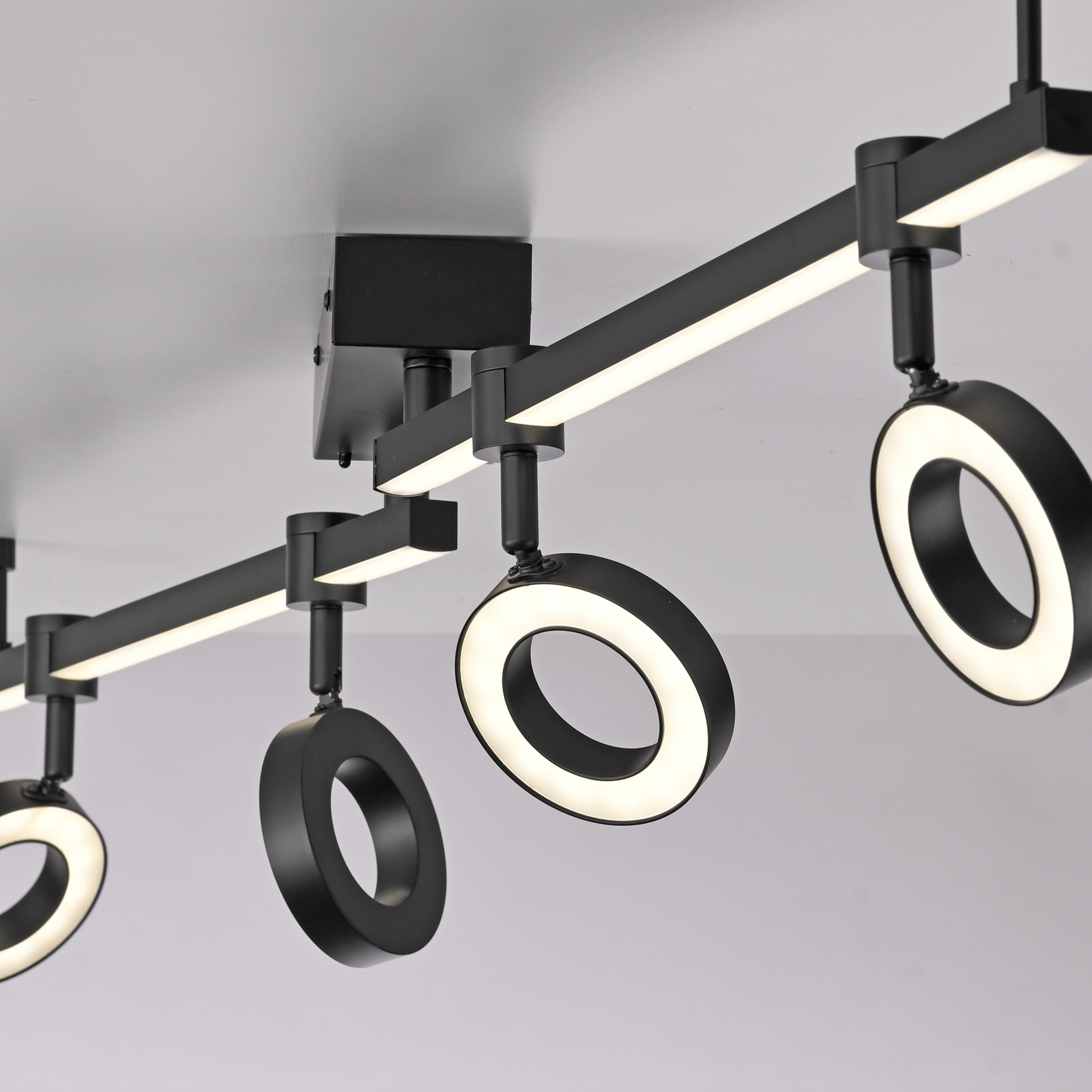 JUST LIGHT LED-Deckenleuchte 12076-18 schwarz, 21,5 W, 2600 lm, CCT, RGB, Smart Home