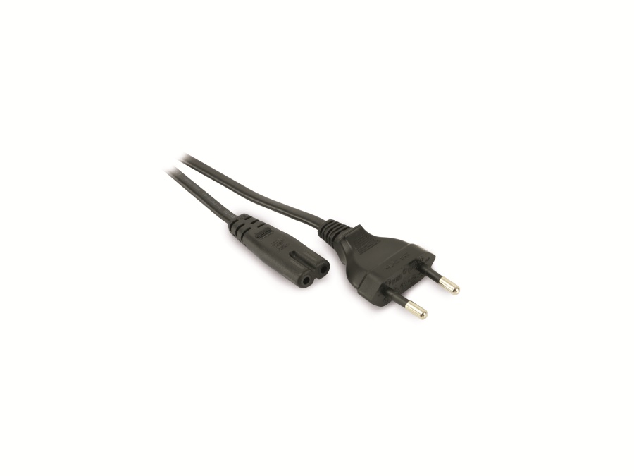 Euro-Netzkabel mit Doppelnutkupplung, 0,90 m