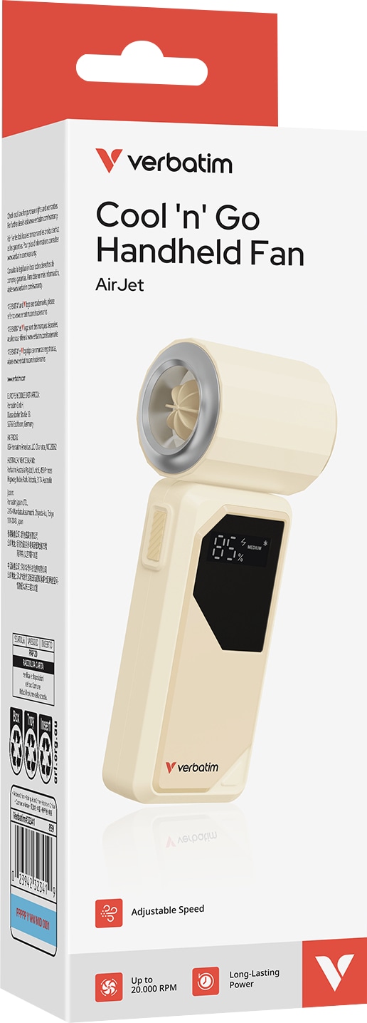 VERBATIM USB-Handventilator Cool'n'Go AirJet weiss/silber