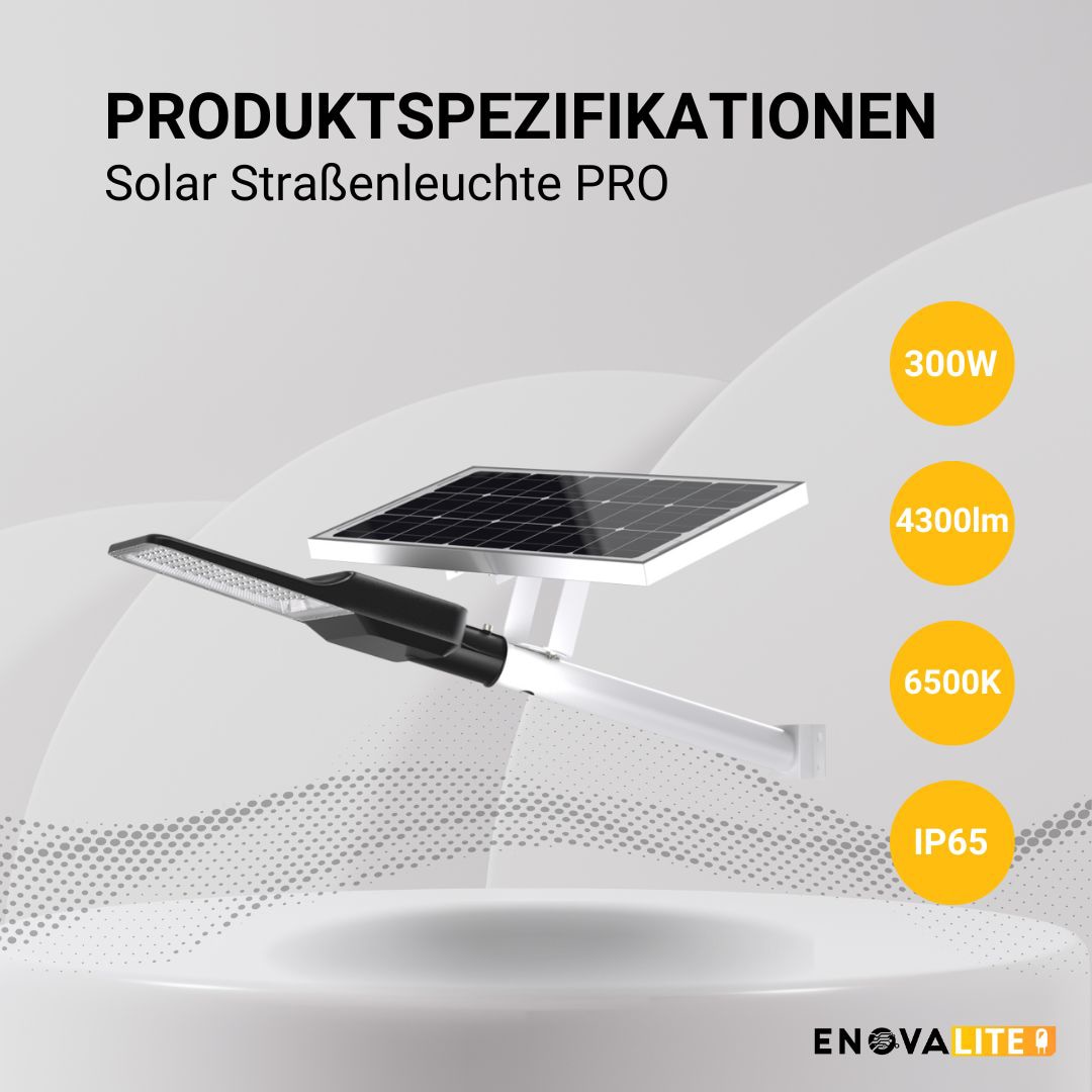 ENOVALITE Solar LED-Straßenleuchte-PRO, 400 W, 5200 lm, 6500 K ENOVALITE Solar LED-Straßenleuchte-PRO, 400 W, 5200 lm, 6500 K
