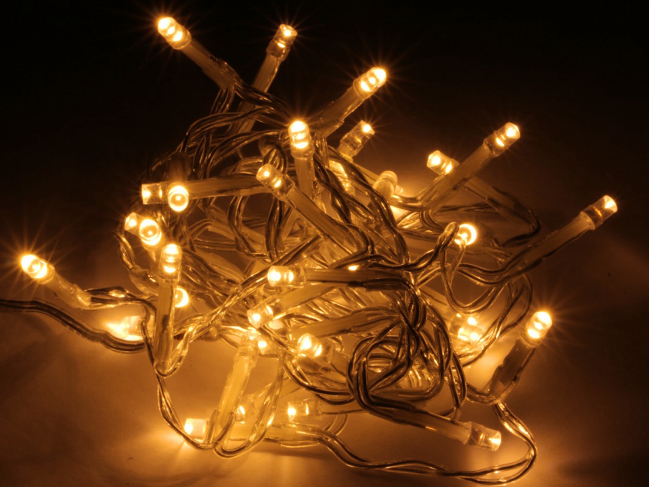 LED-Lichterkette, 240 LEDs, warmweiß, 230 V~, transparent, Innen/Außen, 21 m LED-Lichterkette, 240 LEDs, warmweiß, 230V~, IP44, Innen/Außen, silber/transparent
