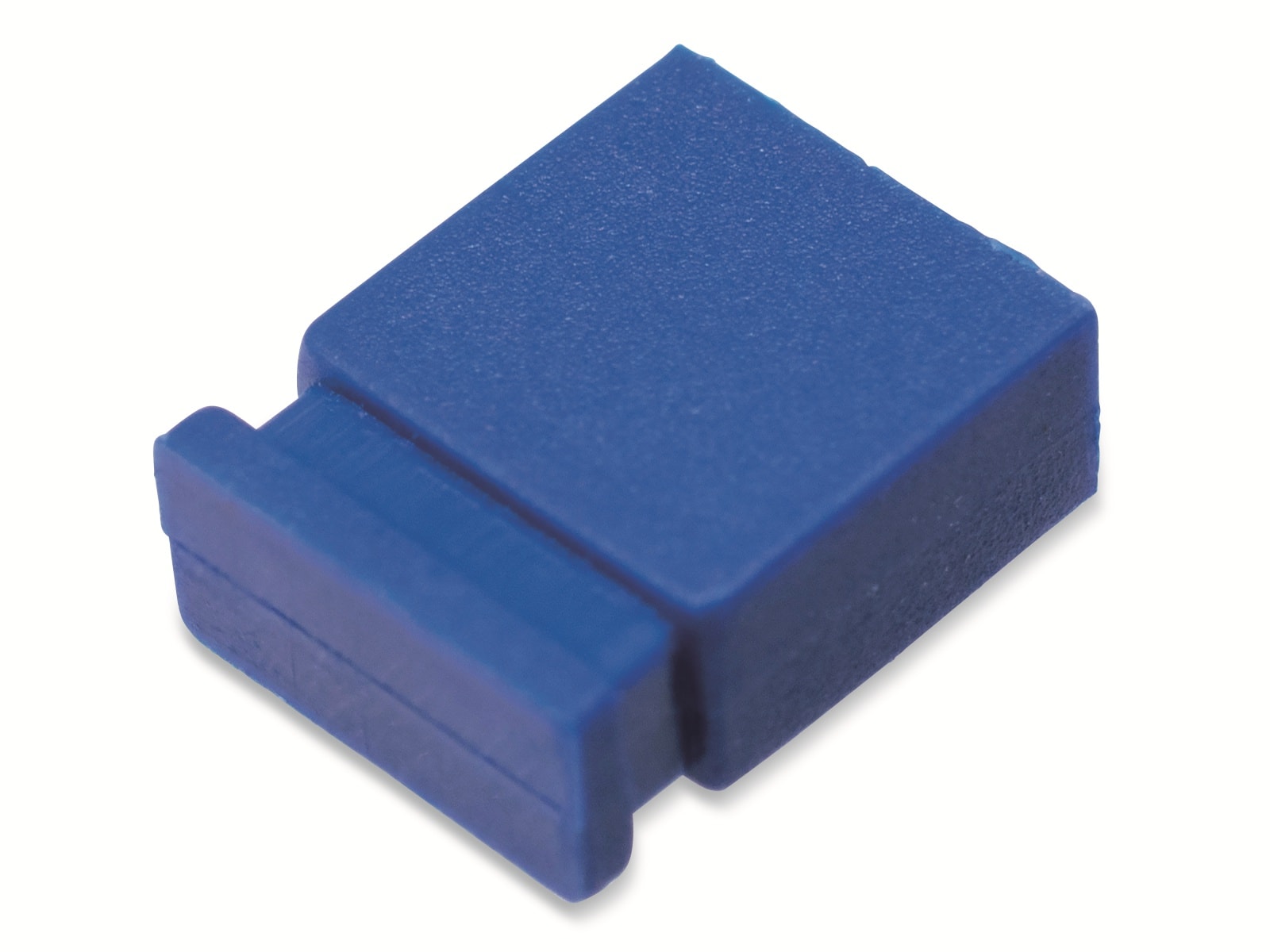 Kurzschlussbrücke / Jumper, blau, 2,54 mm, oben geschlossen, 2 Pol Kurzschlussbrücke / Jumper, blau, 2,54 mm, oben geschlossen, 2 Pol