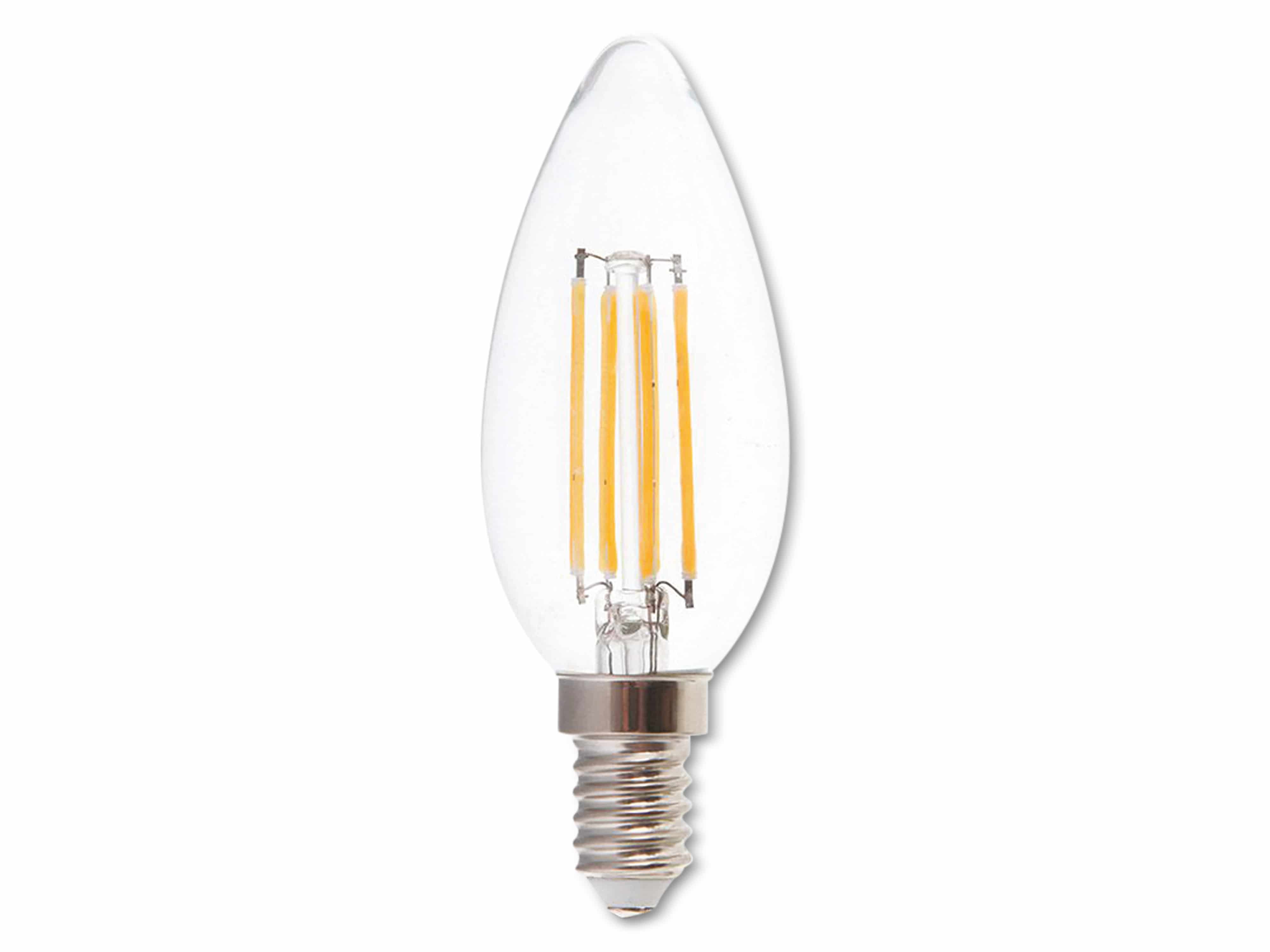 V-TAC LED-Filament-Lampe VT-1986-N, E14, EEK: F, 4W, 400lm, 3000K, 5 Stück