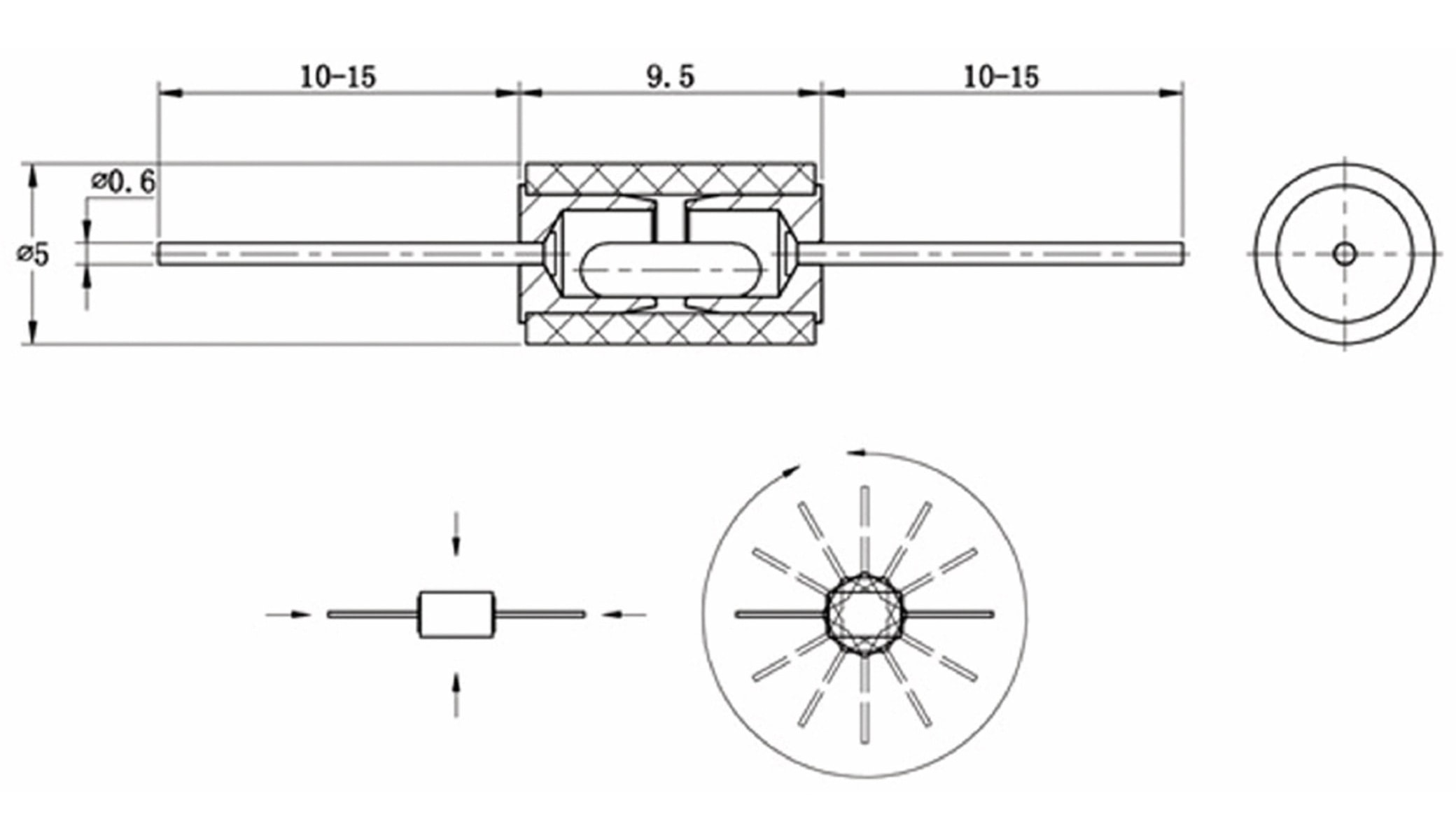 Neigungssensor XD-2, 9,5x5 mm, Neigungssensor XD-2, 9,5x5 mm,