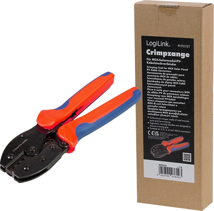 LOGILINK Crimpzange für PV-Steckverbinder, von Solarmodul-PV-Kabeln