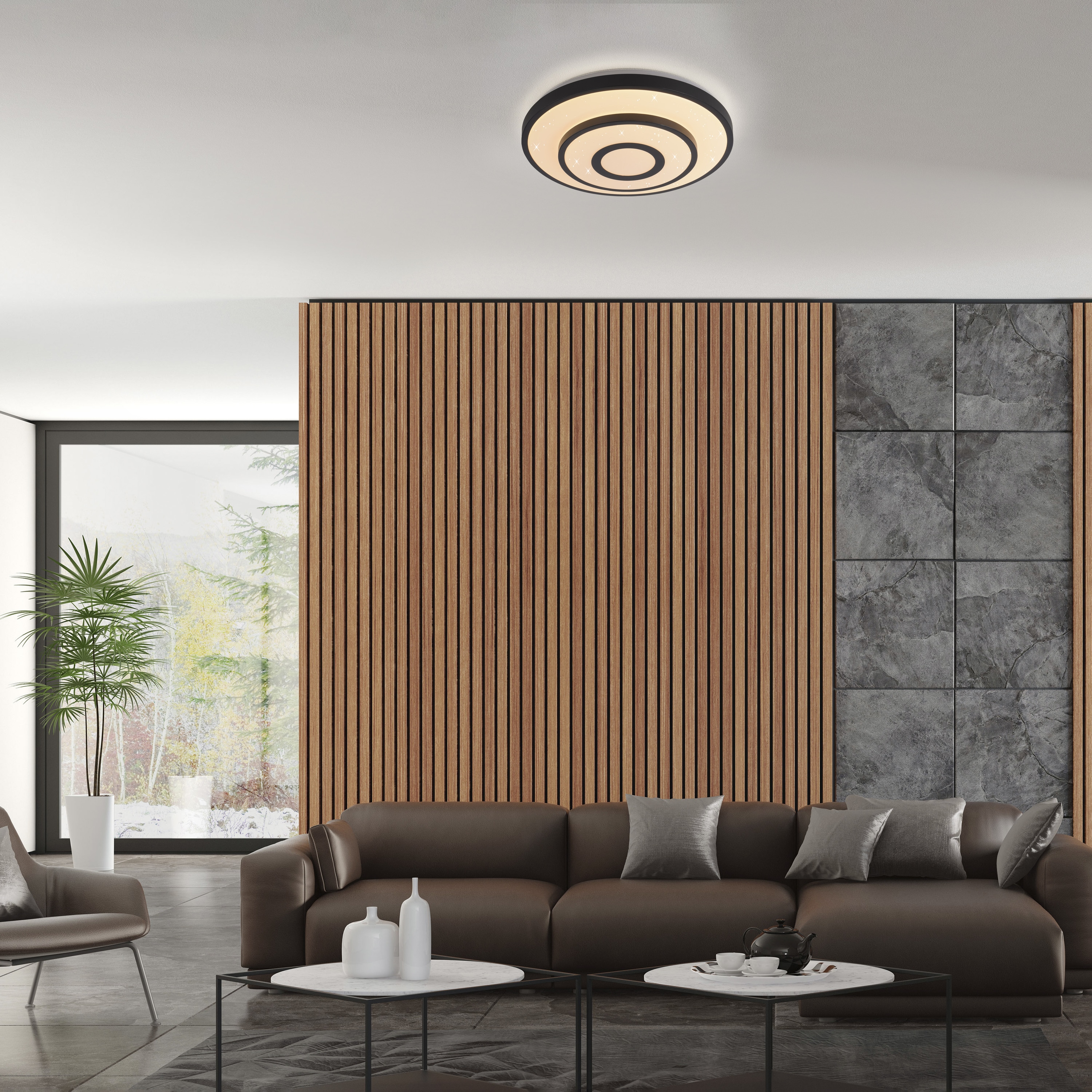 JUST LIGHT LED-Deckenleuchte 15454-18, 17W, 3000K, 1900lm, warmweiß, IP20, schwarz