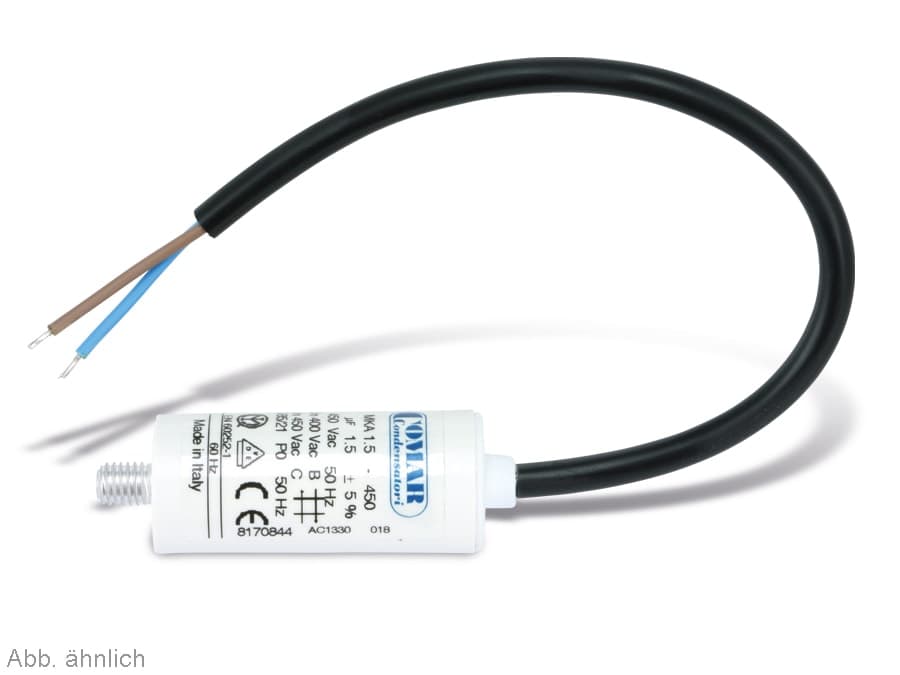 COMAR Motorkondensator, 2µF, 450V, 250mm