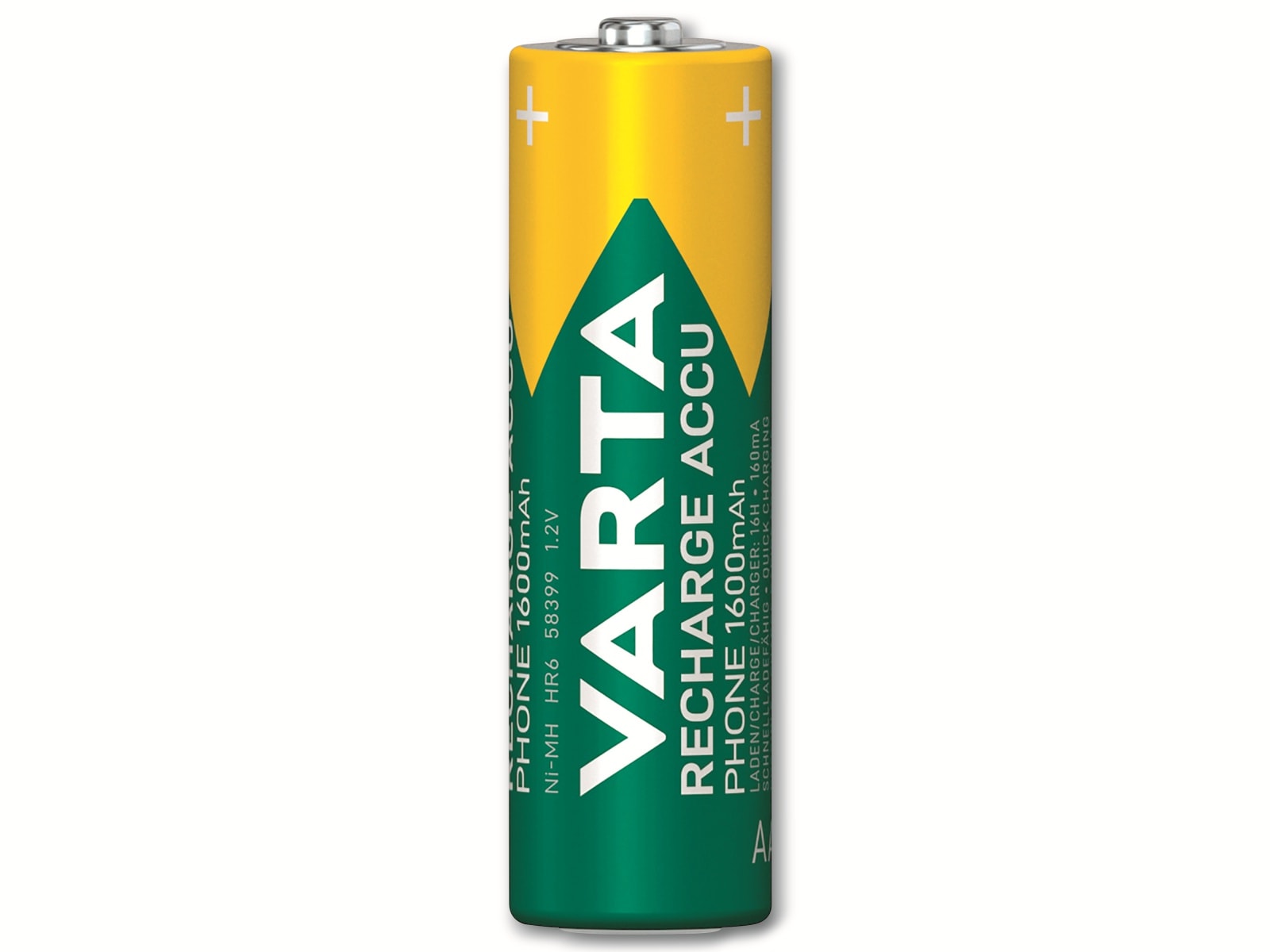 VARTA Akku NiMH, Mignon, AA, HR06, 1.2V/1600mAh, Accu Phone, 2er Pack VARTA Akku NiMH, Mignon, AA, HR06, 1.2V/1600mAh, Accu Phone, 2er Pack