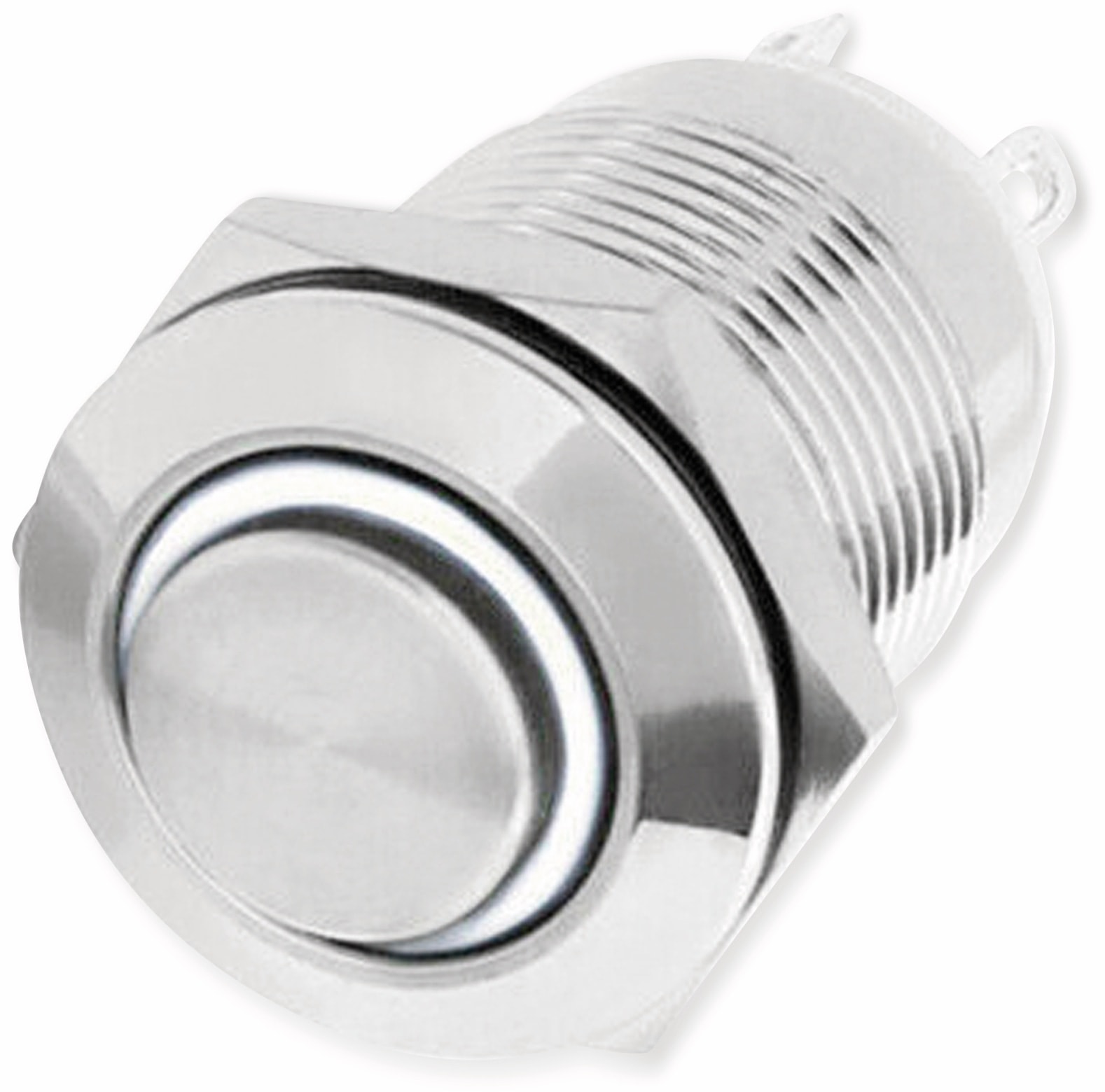 LED-Drucktaster, Ringbeleuchtung weiß 12 V, Ø12 mm, 2 A/48 V LED-Drucktaster, Ringbeleuchtung weiß 12 V, Ø12 mm, 2 A/48 V
