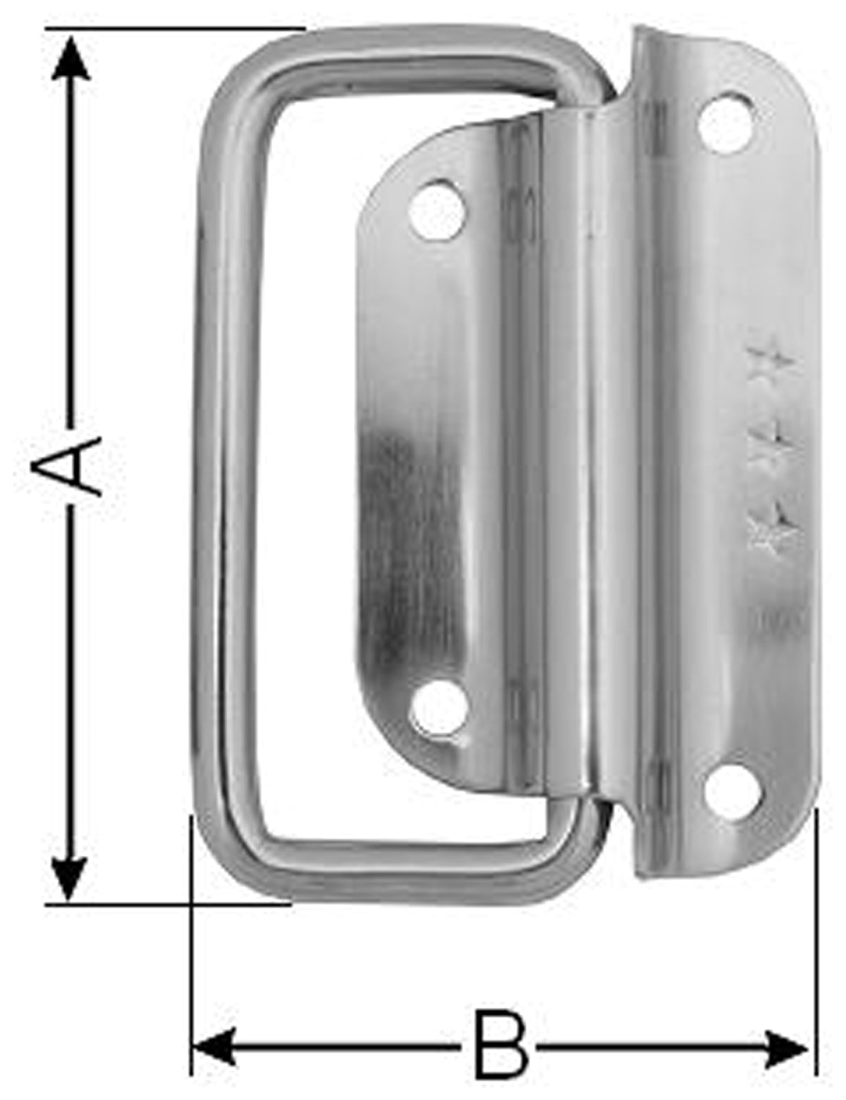 Tragegriff, 102x73 mm, Edelstahl, 2 Stück Tragegriff, 102x73 mm, Edelstahl, 2 Stück