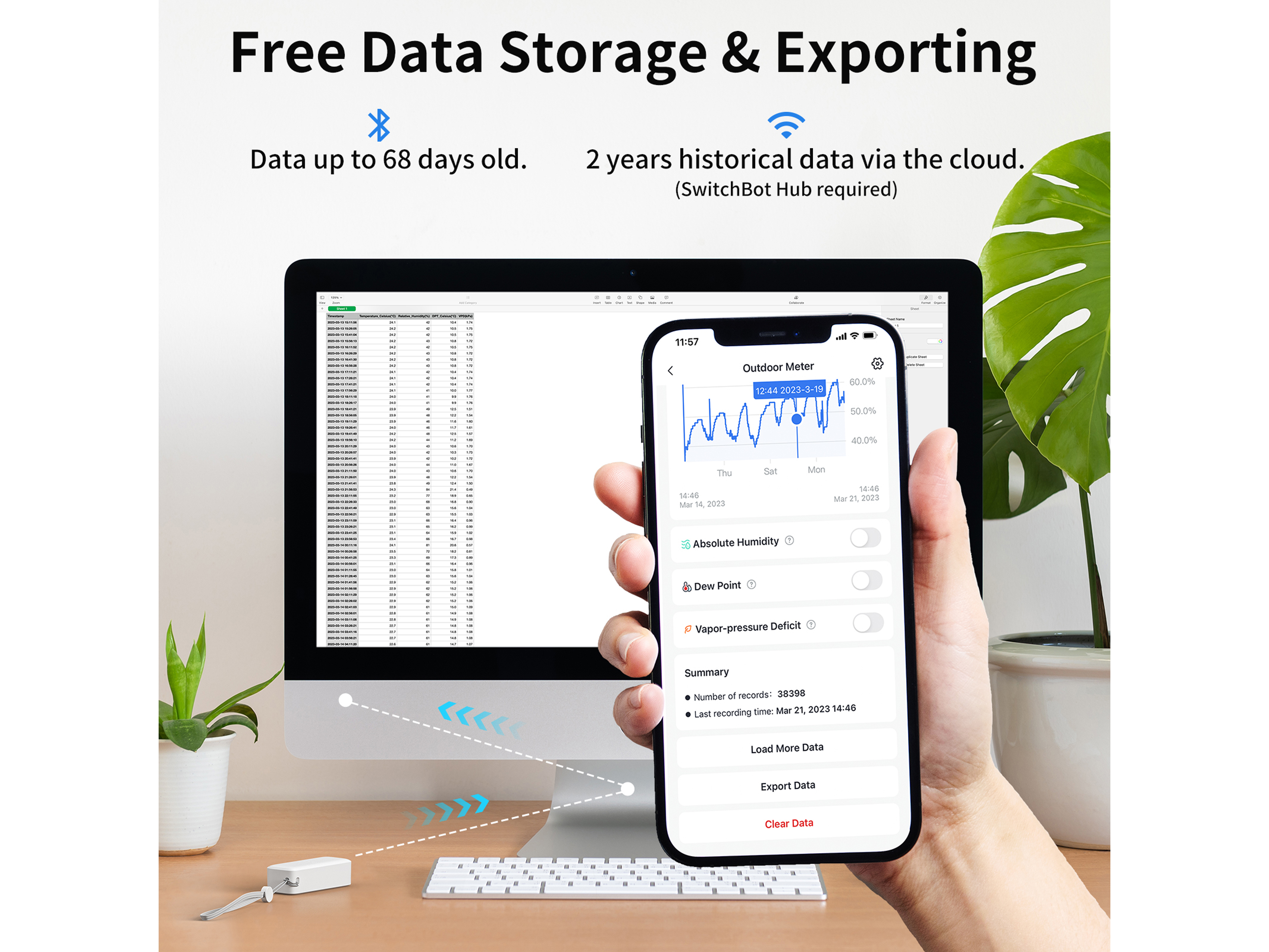 SWITCHBOT Thermometer Outdoor Meter, Innen/Außen, IP65, weiß