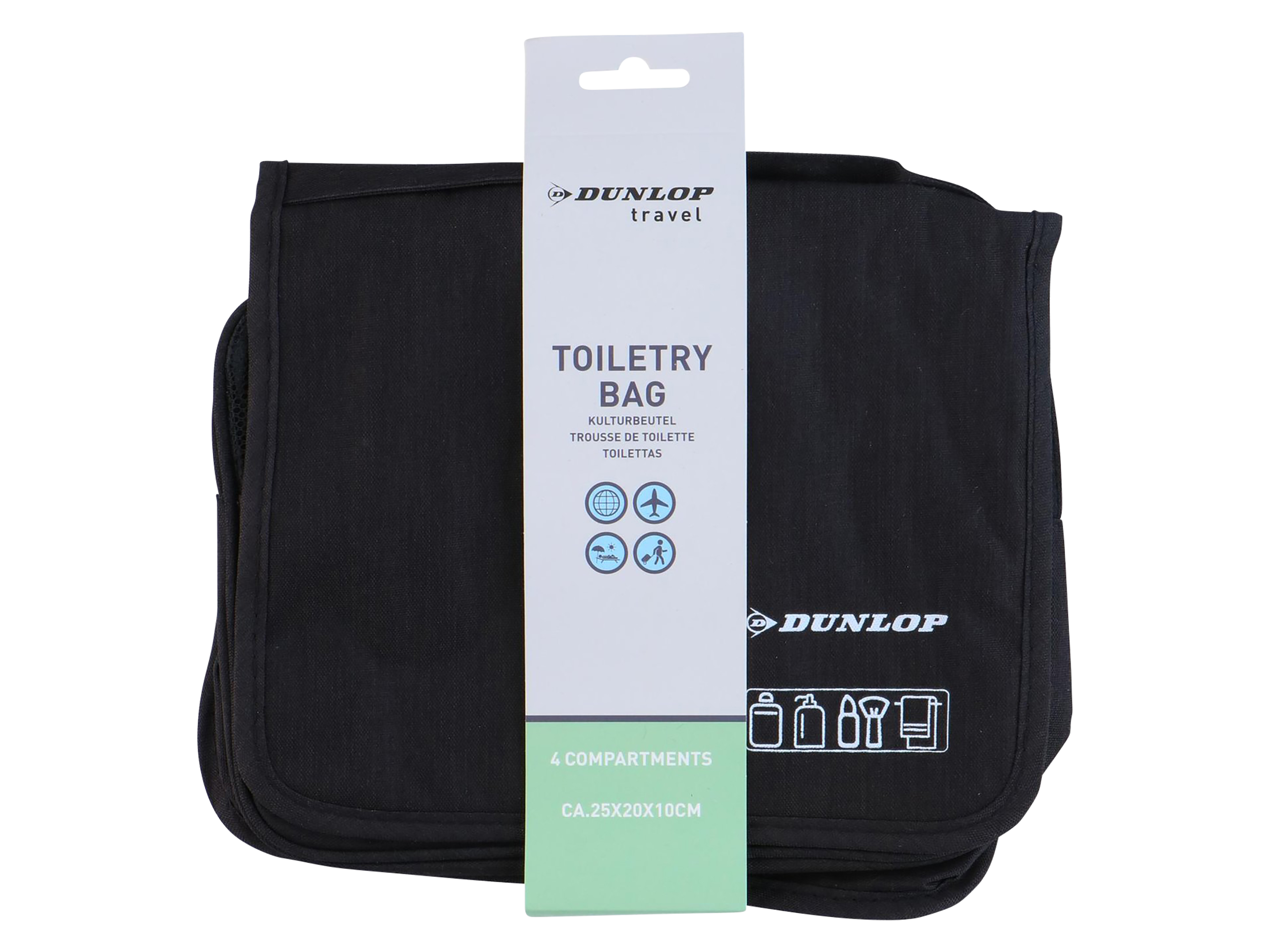 DUNLOP Kulturbeutel, 24,5x19x10 cm, Schwarz, Grau, Blau DUNLOP Kulturbeutel, 24,5x19x10 cm, Schwarz, Grau, Blau