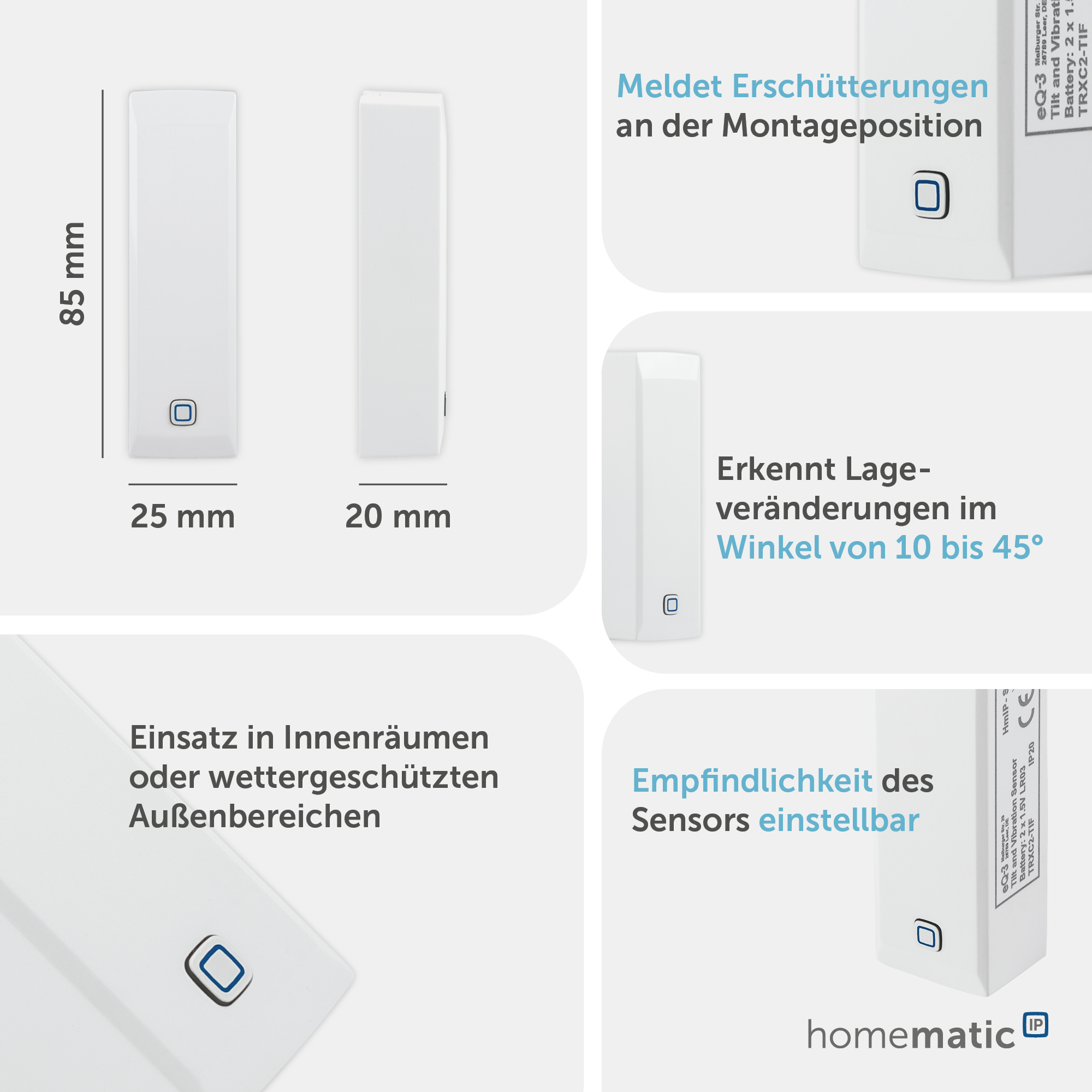 HOMEMATIC IP 151979A0, Neigungs- und Erschütterungssensor
