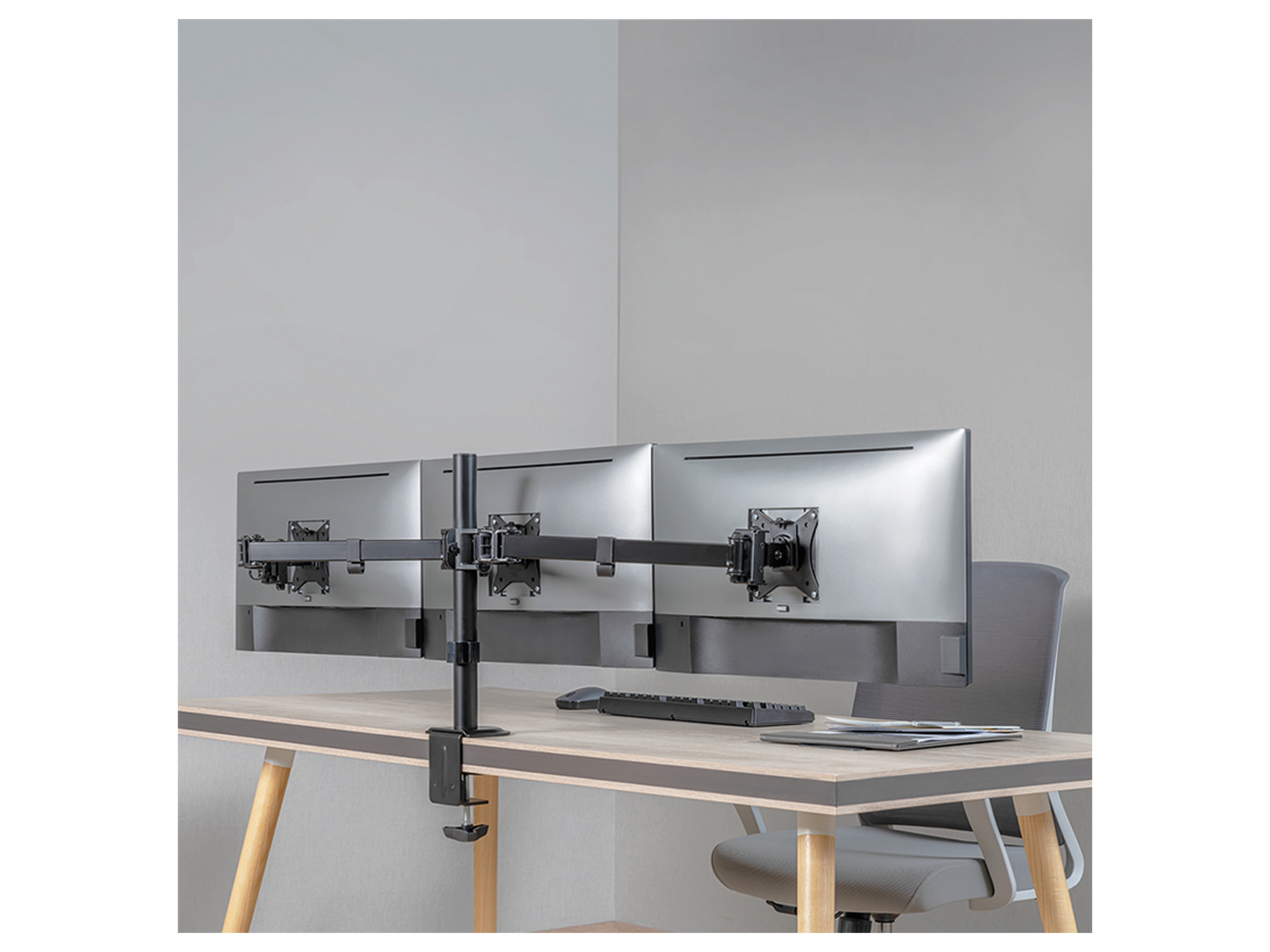 LOGILINK Monitorhalterung BP0173 3fach 17-27, Aluminium LOGILINK Monitorhalterung BP0173, 3-fach, 43,2 - 68,6 cm (17" - 27"), Aluminium