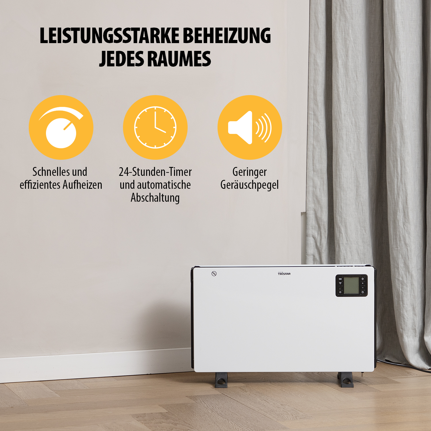 TRISTAR Konvektorheizung KA-5819, 3 Stufen, Wi-Fi, 2000 W, weiß