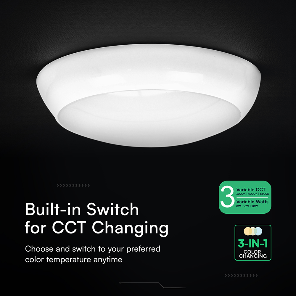 V-TAC LED-Deckenleuchte VT-801-24-6, EEK: D, 20W, 2700lm, 2700K, Ø32cm, 110°