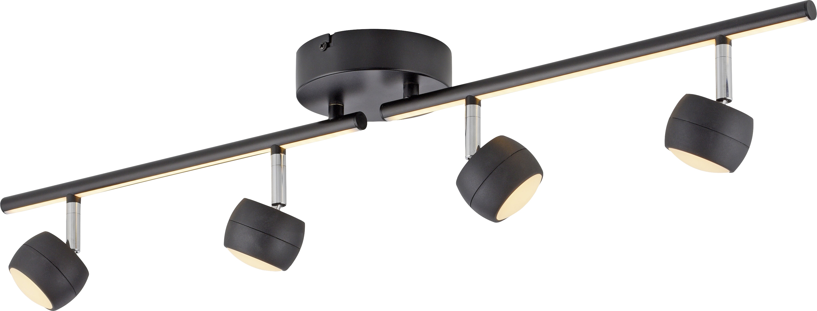 JUST LIGHT LED-Deckenleuchte 11402-18, 20,40W, 3000K, 2360lm, warmweiß, IP20, schwarz