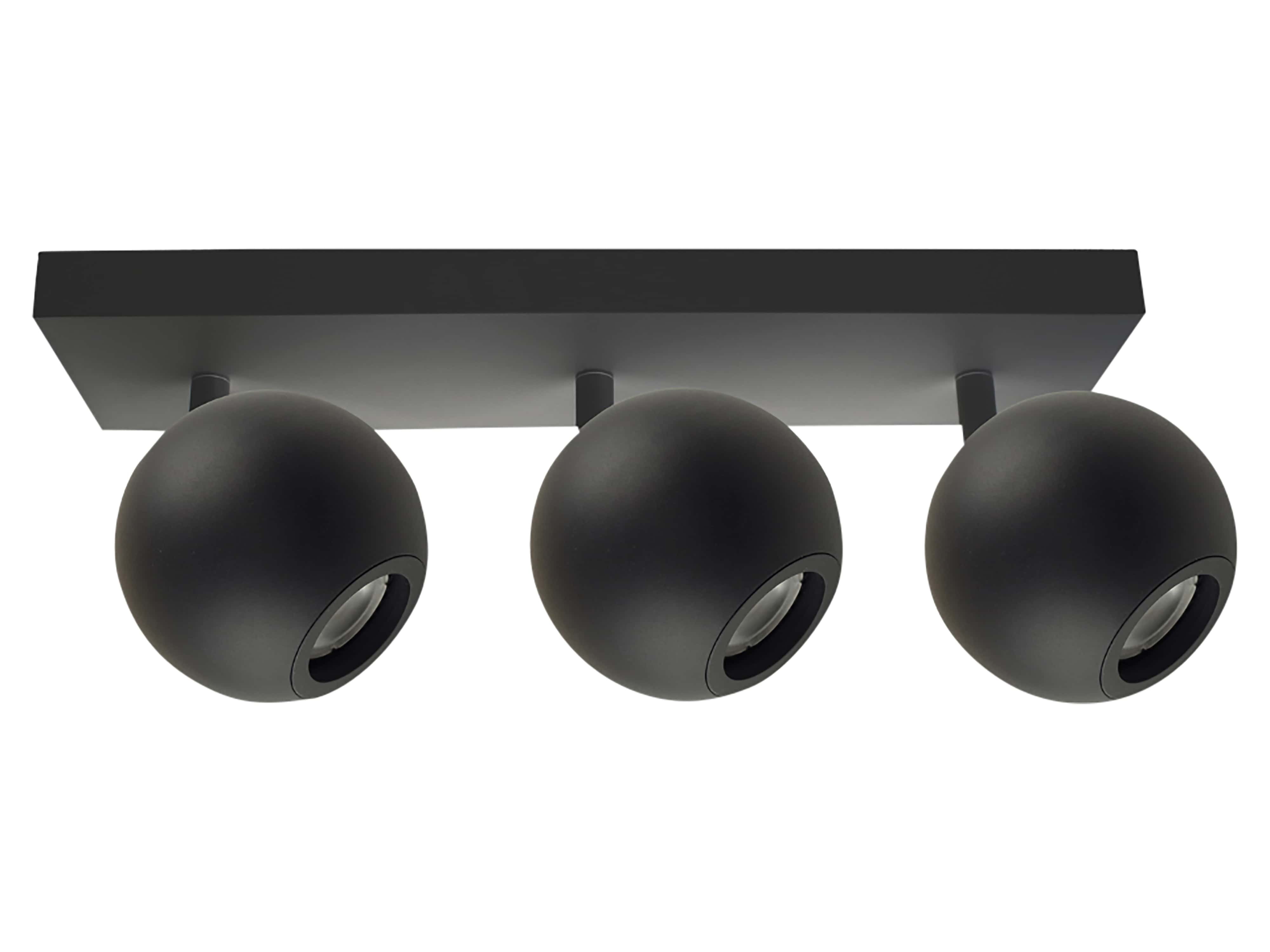 ENOVALITE Deckenleuchte GLOBE, GU10-Fassung, IP20, Ø10cm, 3 flammig, schwarz ENOVALITE Deckenleuchte GLOBE, GU10-Fassung, IP20, Ø10cm, 3 flammig, schwarz