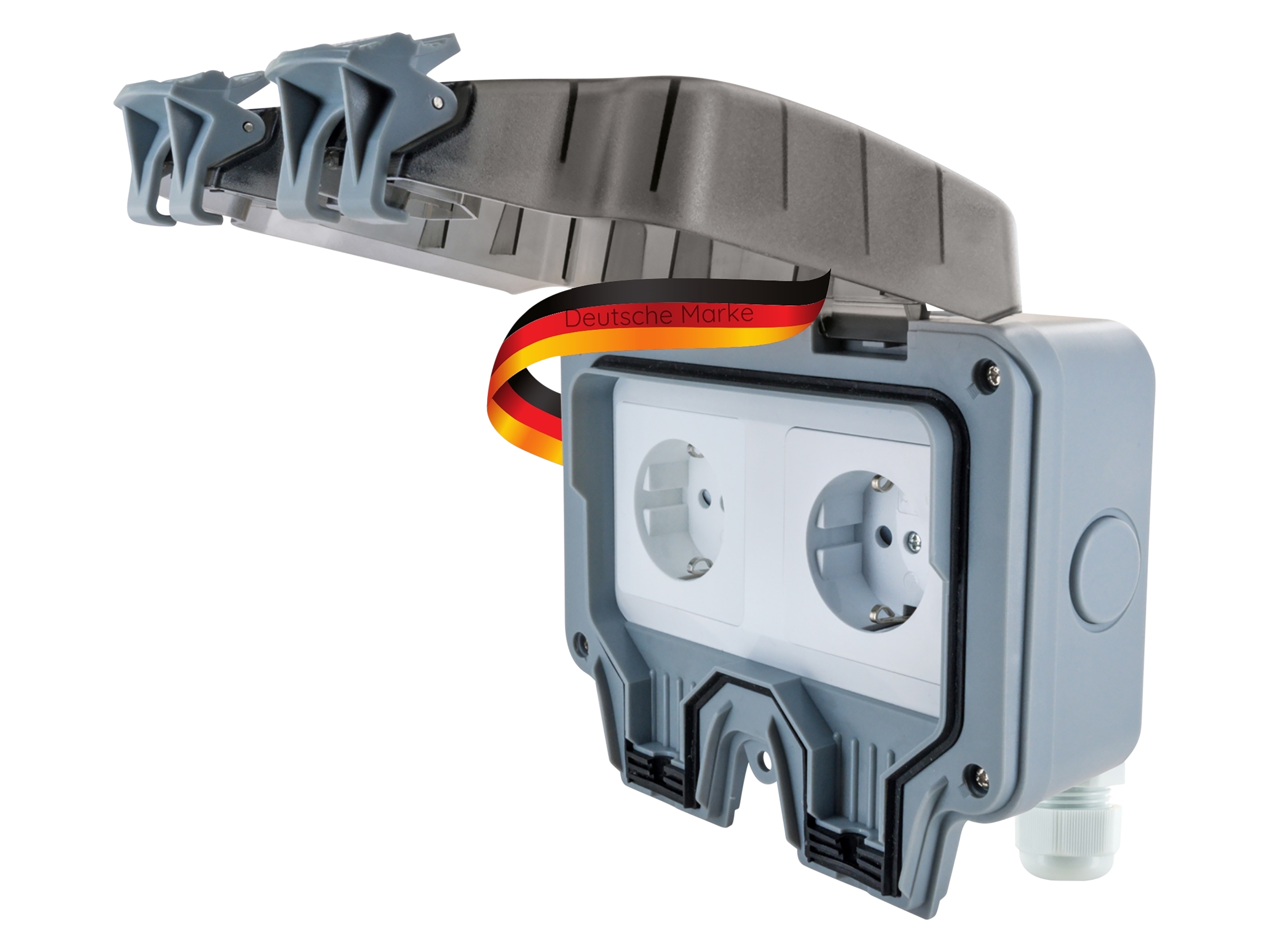 SCHWAIGER Außensteckdose SOAD0200, 2-fach, AP, IP66