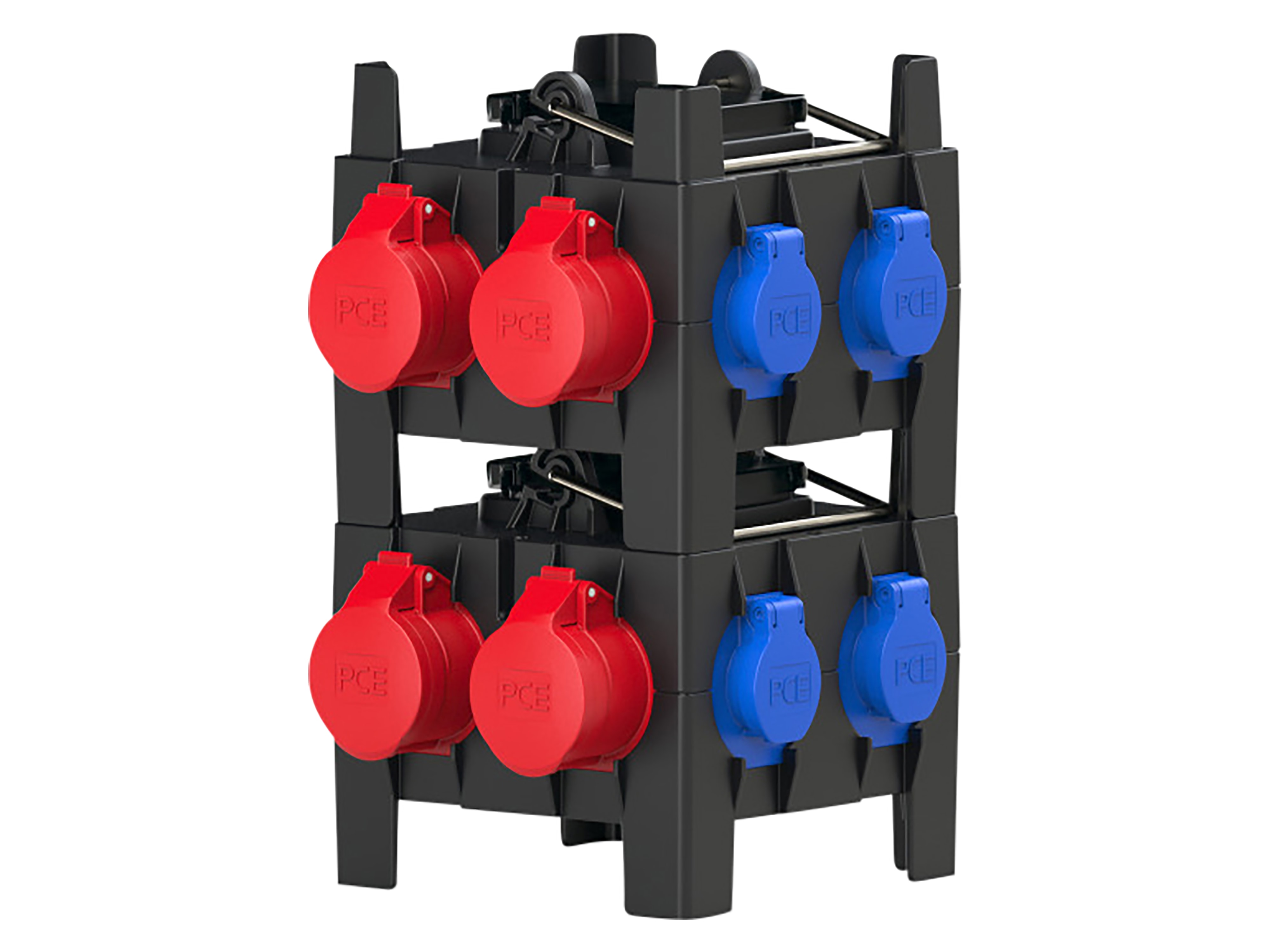 PCE Stromverteiler IMST, 2x CEE 16A, 4x SSD 16A, IP44, schwarz