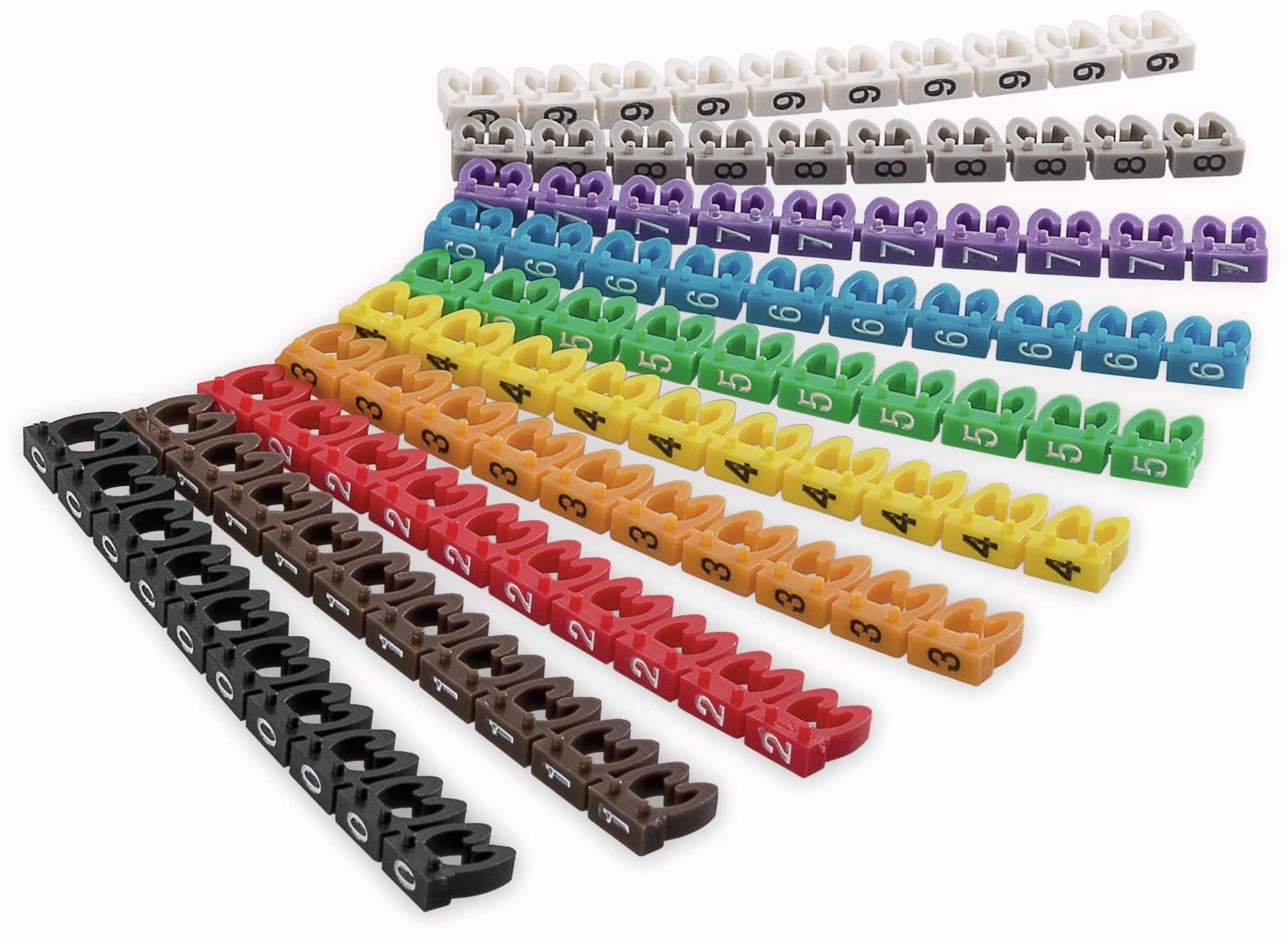 GOOBAY Kabelmarker-Clips "Ziffern 0-9", für Kabeldurchmesser bis 4 mm, 100 St. GOOBAY Kabelmarker-Clips "Ziffern 0-9", für Kabeldurchmesser bis 4 mm, 100 St.